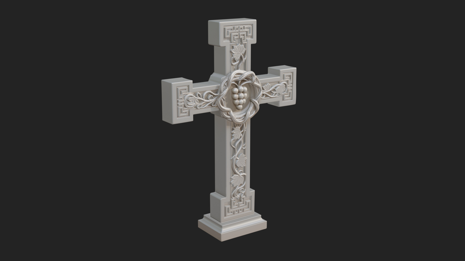 Carved Relief Wall Cross Design 531 3D Print Model 3D Model
