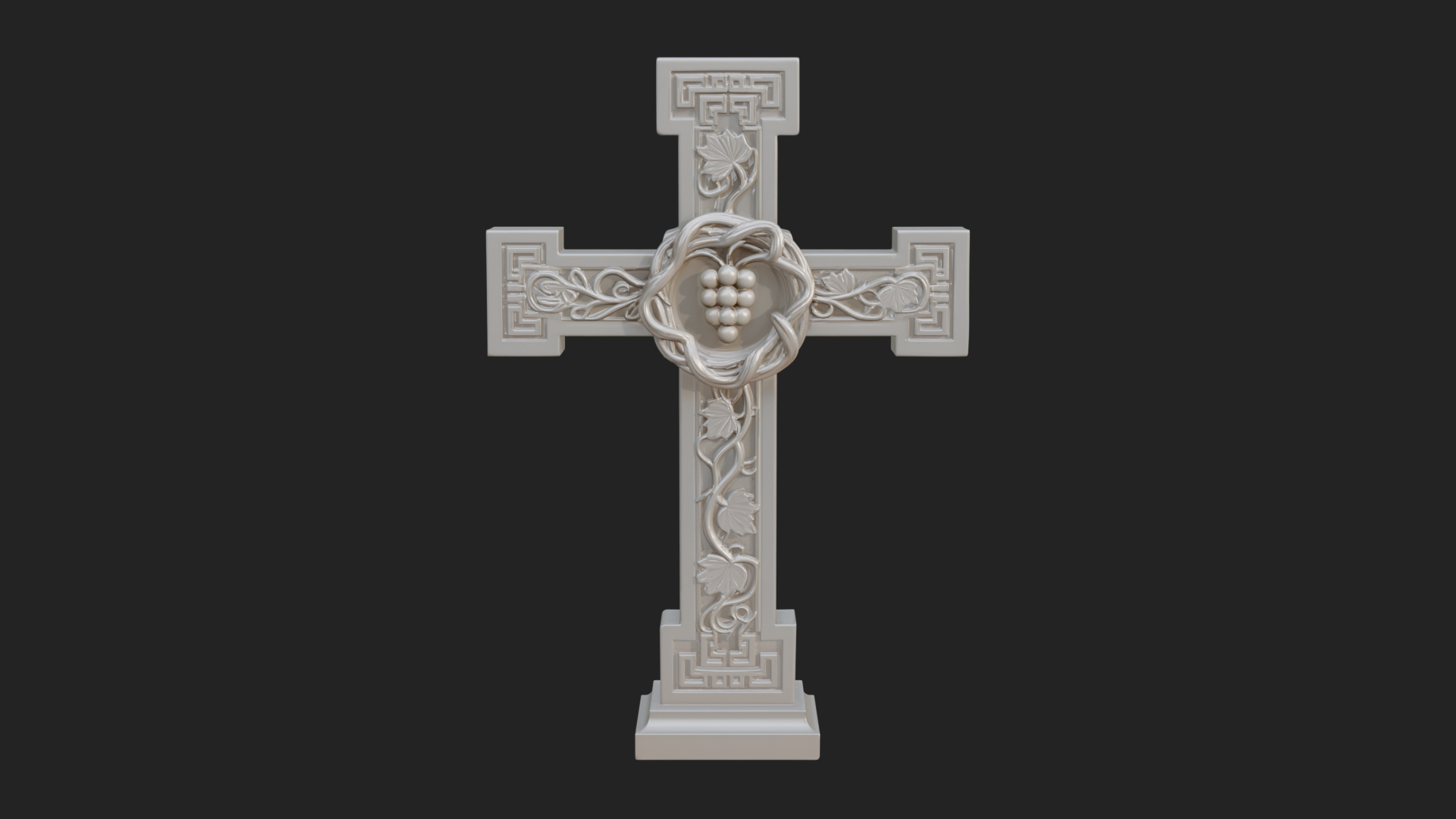 Carved Relief Wall Cross Design 531 3D Print Model 3D Model