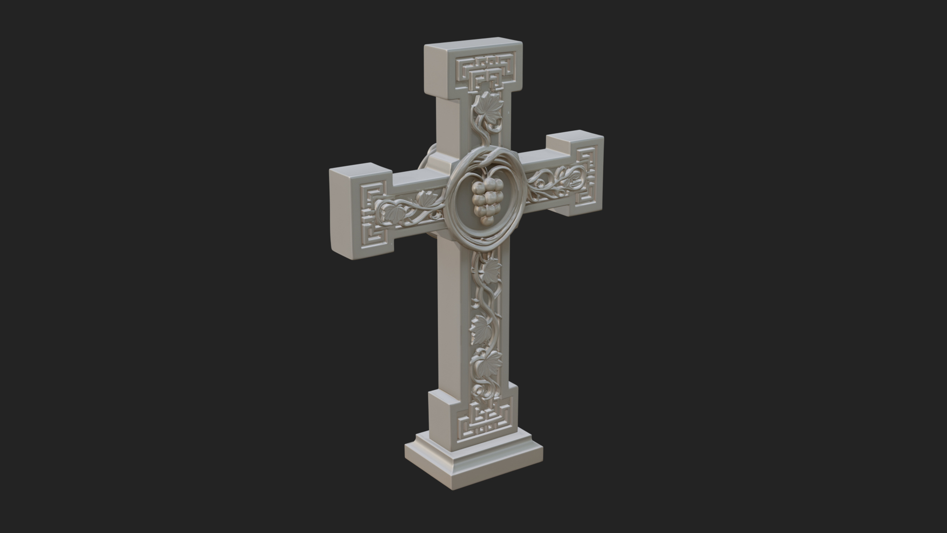 Carved Relief Wall Cross Design 531 3D Print Model 3D Model