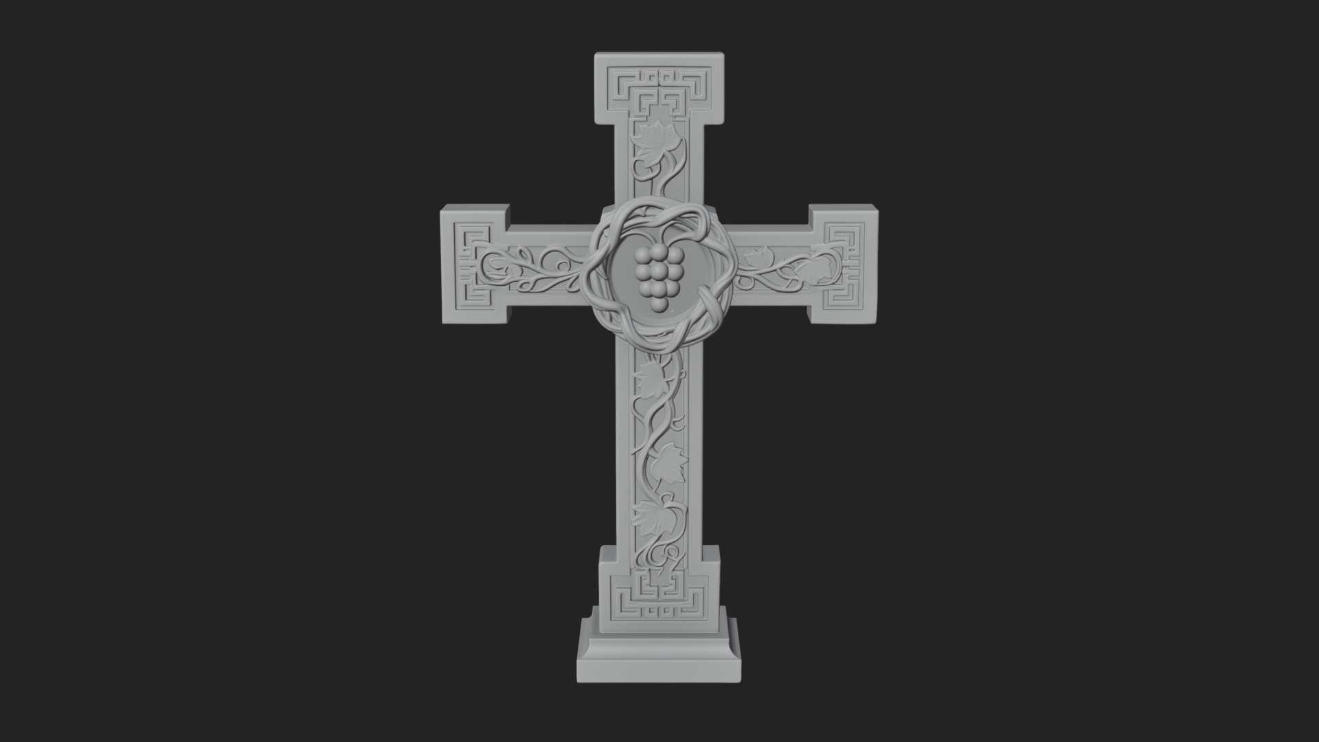 Carved Relief Wall Cross Design 531 3D Print Model 3D Model