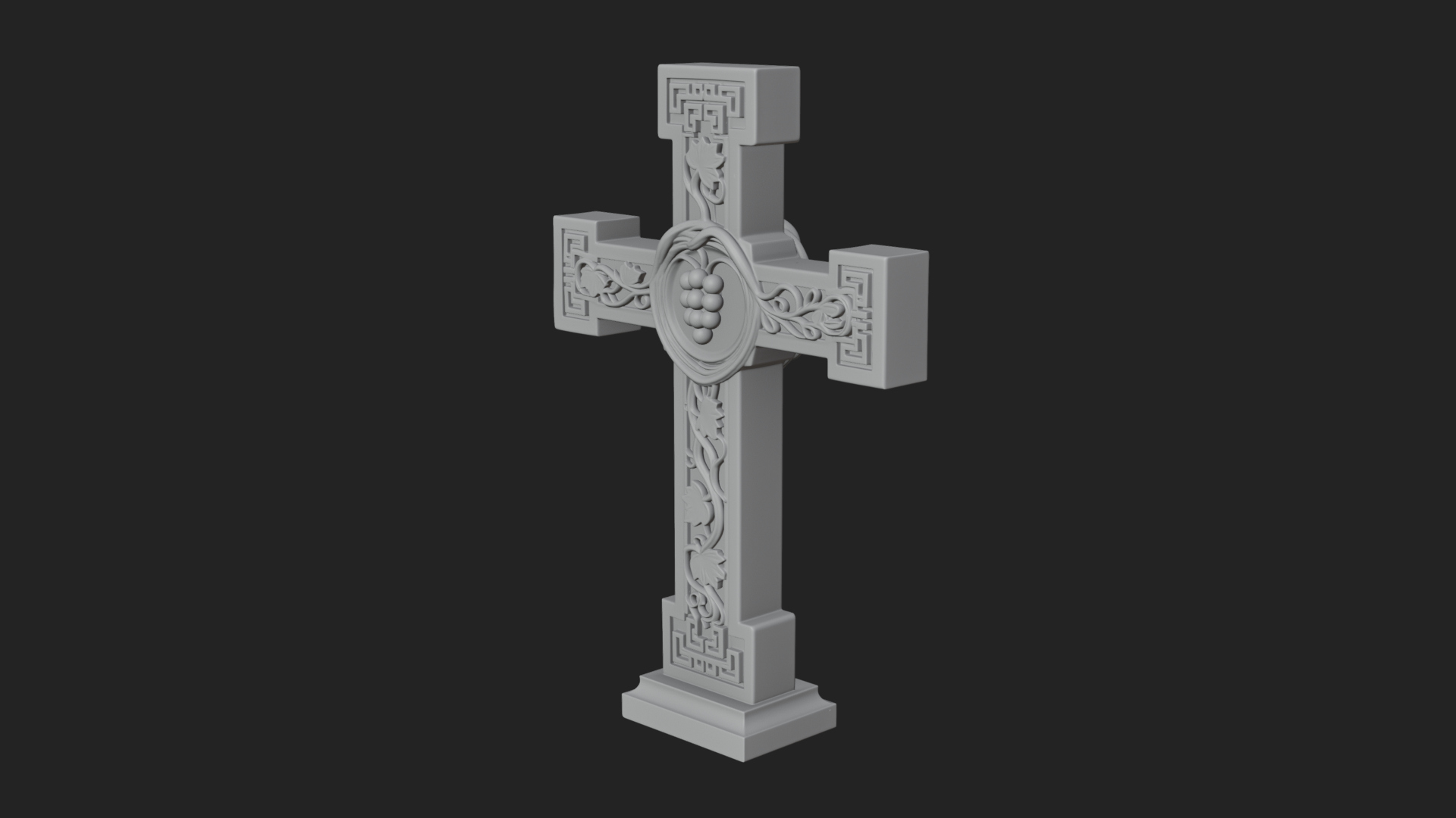 Carved Relief Wall Cross Design 531 3D Print Model 3D Model