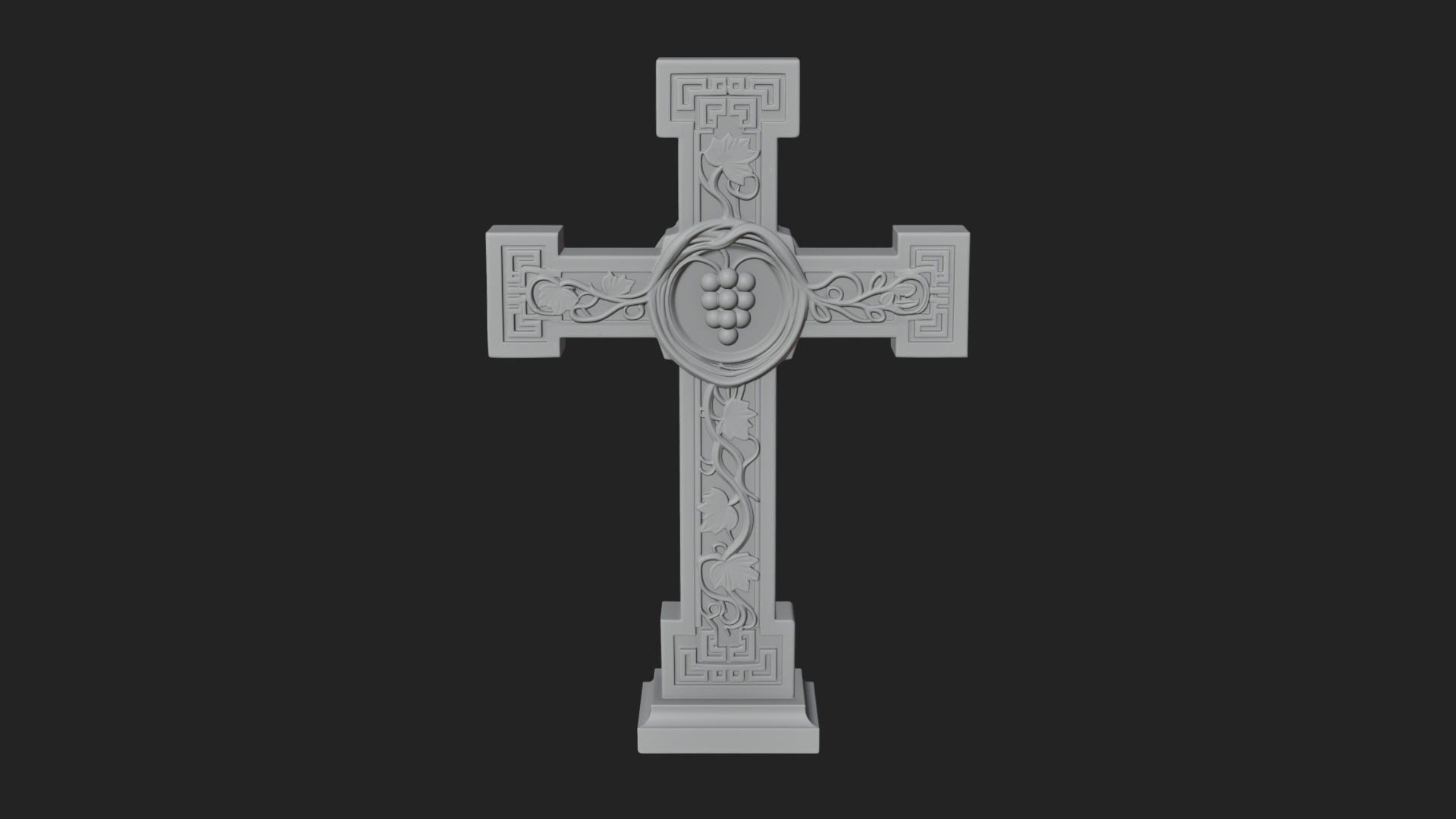 Carved Relief Wall Cross Design 531 3D Print Model 3D Model