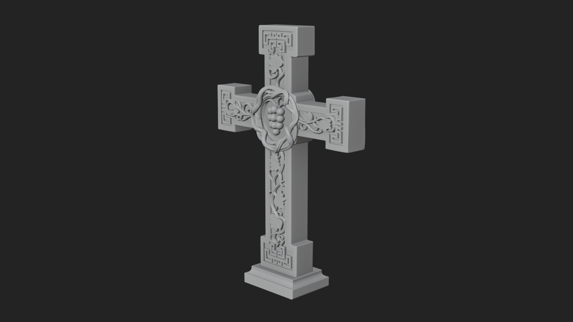 Carved Relief Wall Cross Design 531 3D Print Model 3D Model