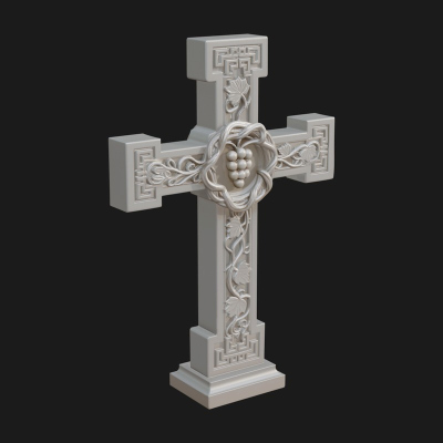 Carved Relief Wall Cross Design 531 3D Print Model