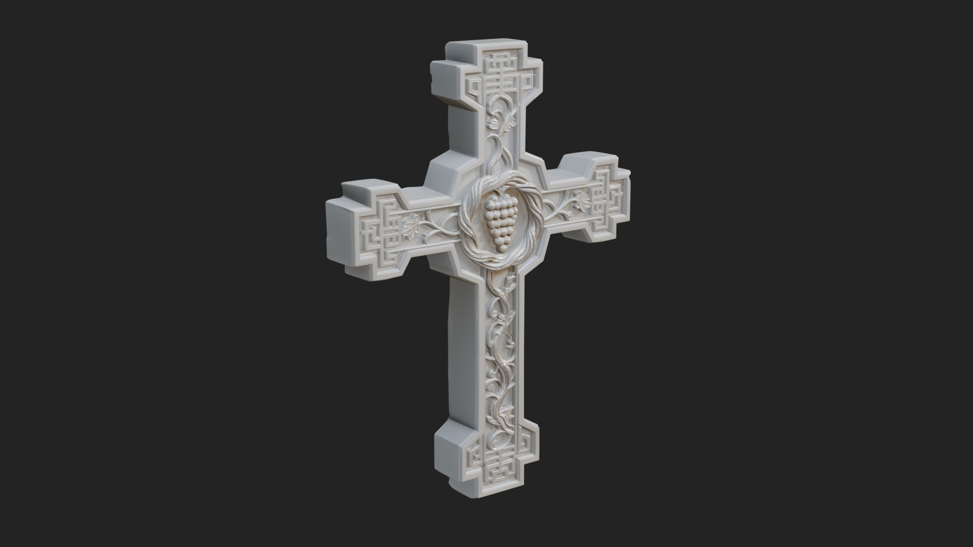 Carved Relief Wall Cross Design 532 3D Print Model 3D Model