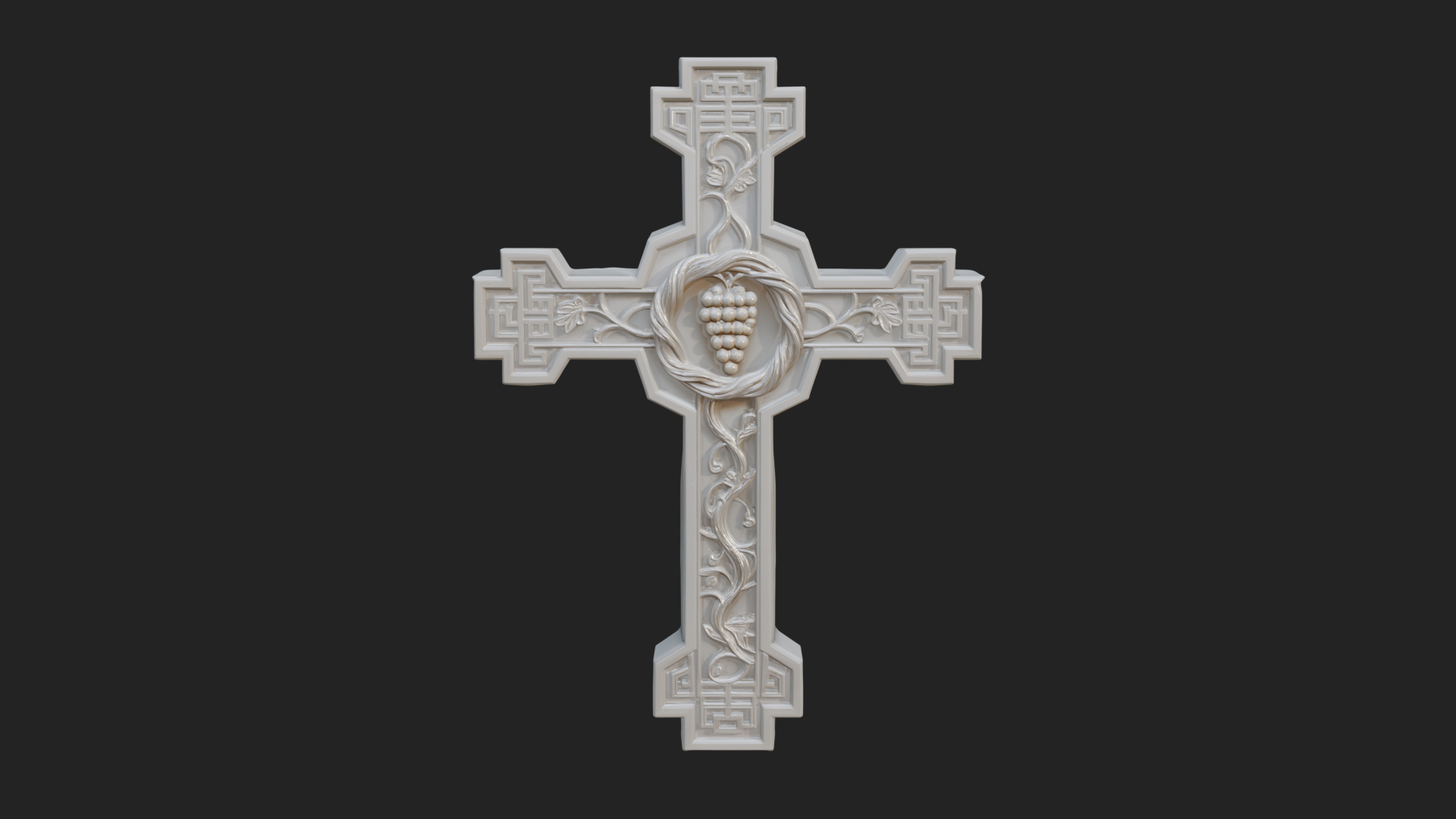 Carved Relief Wall Cross Design 532 3D Print Model 3D Model