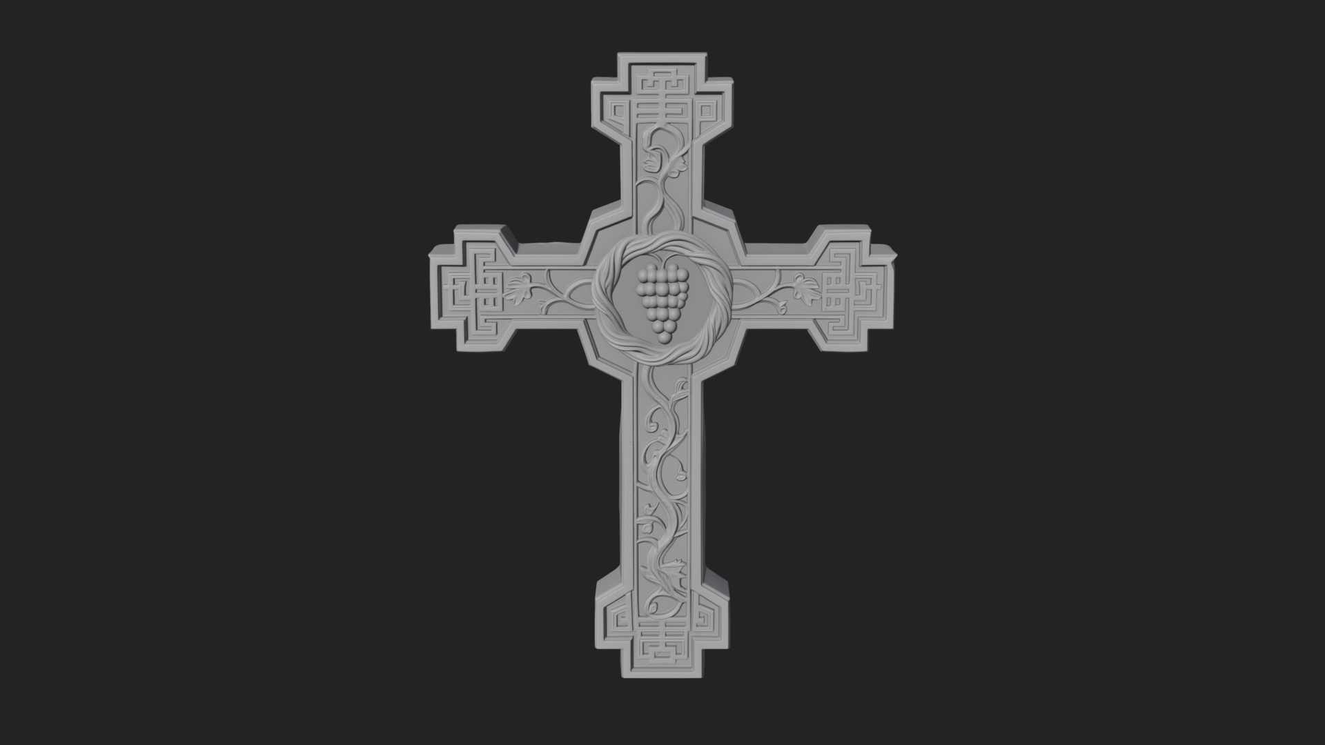 Carved Relief Wall Cross Design 532 3D Print Model 3D Model