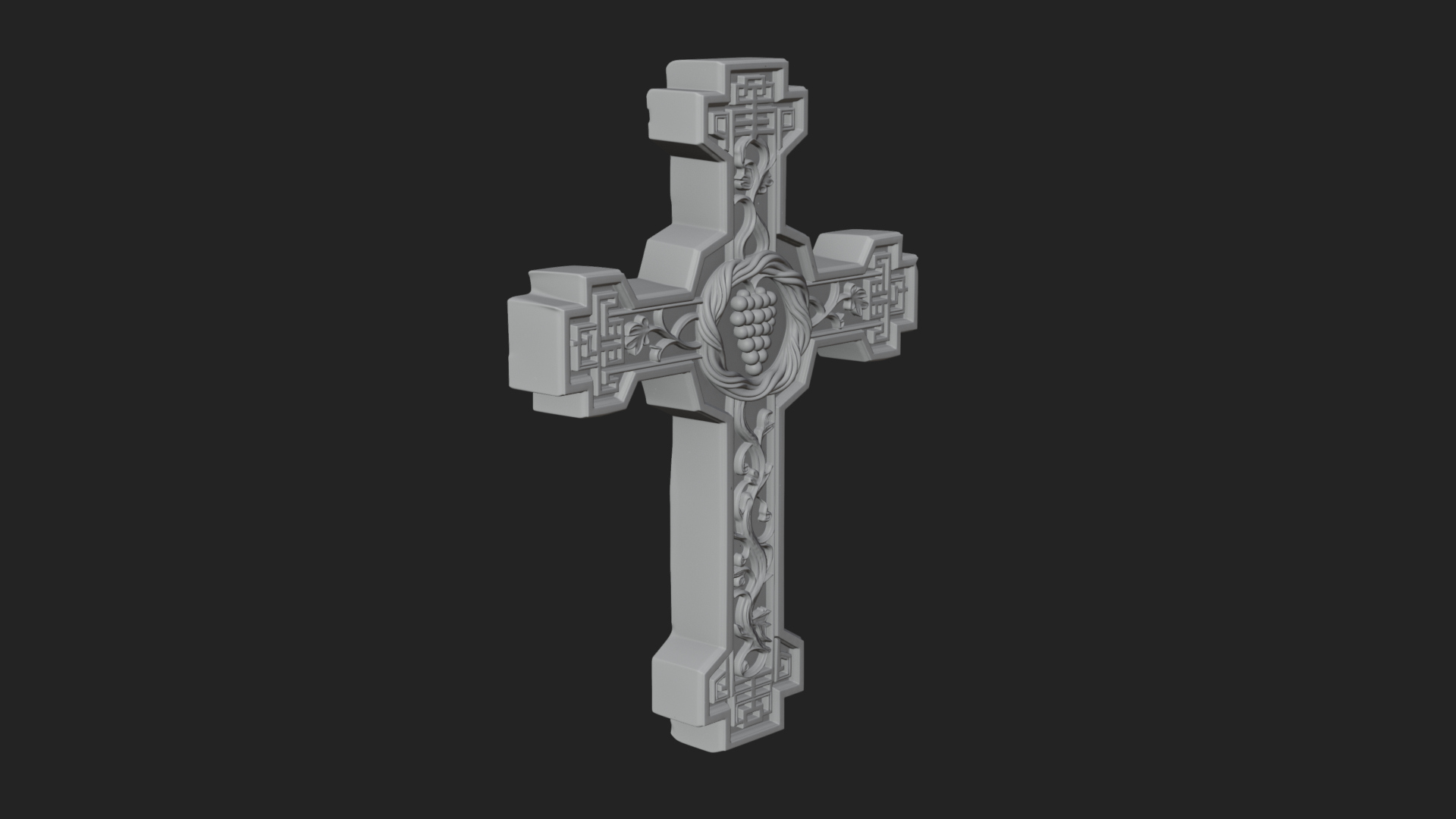 Carved Relief Wall Cross Design 532 3D Print Model 3D Model