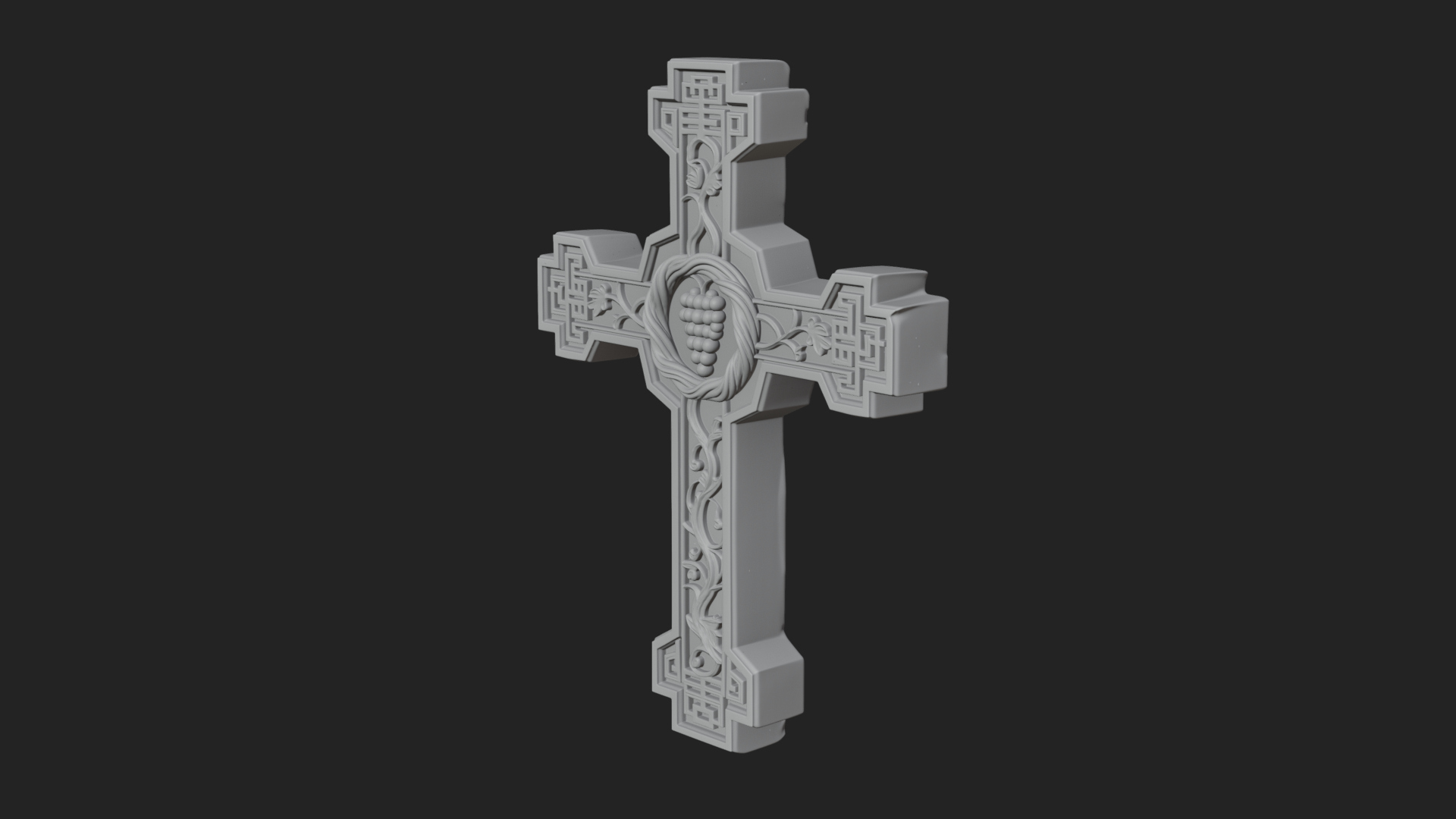 Carved Relief Wall Cross Design 532 3D Print Model 3D Model