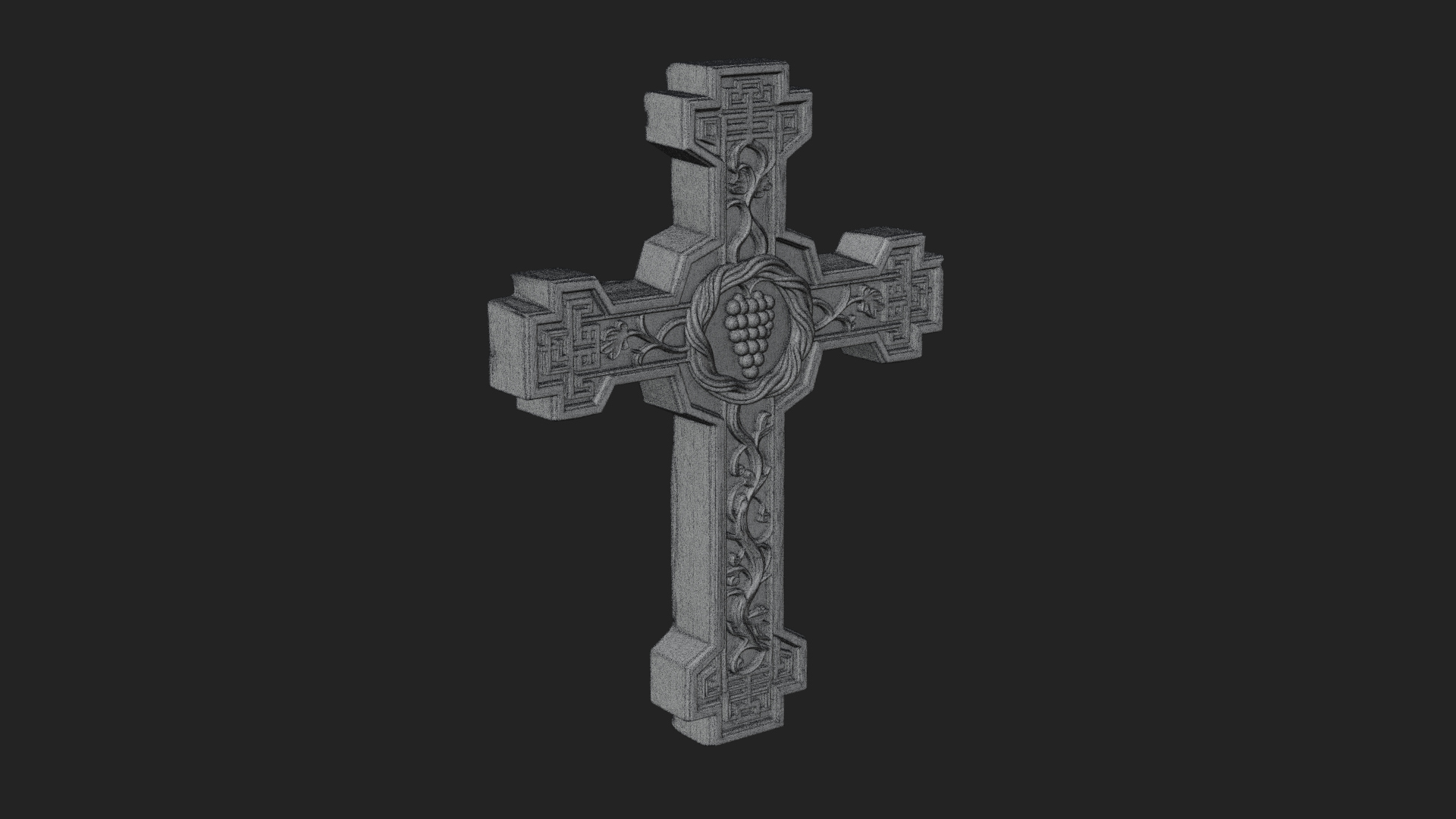 Carved Relief Wall Cross Design 532 3D Print Model 3D Model