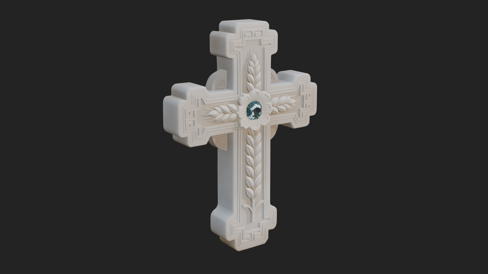 Carved Relief Wall Cross Design 533 3D Print Model 3D Model
