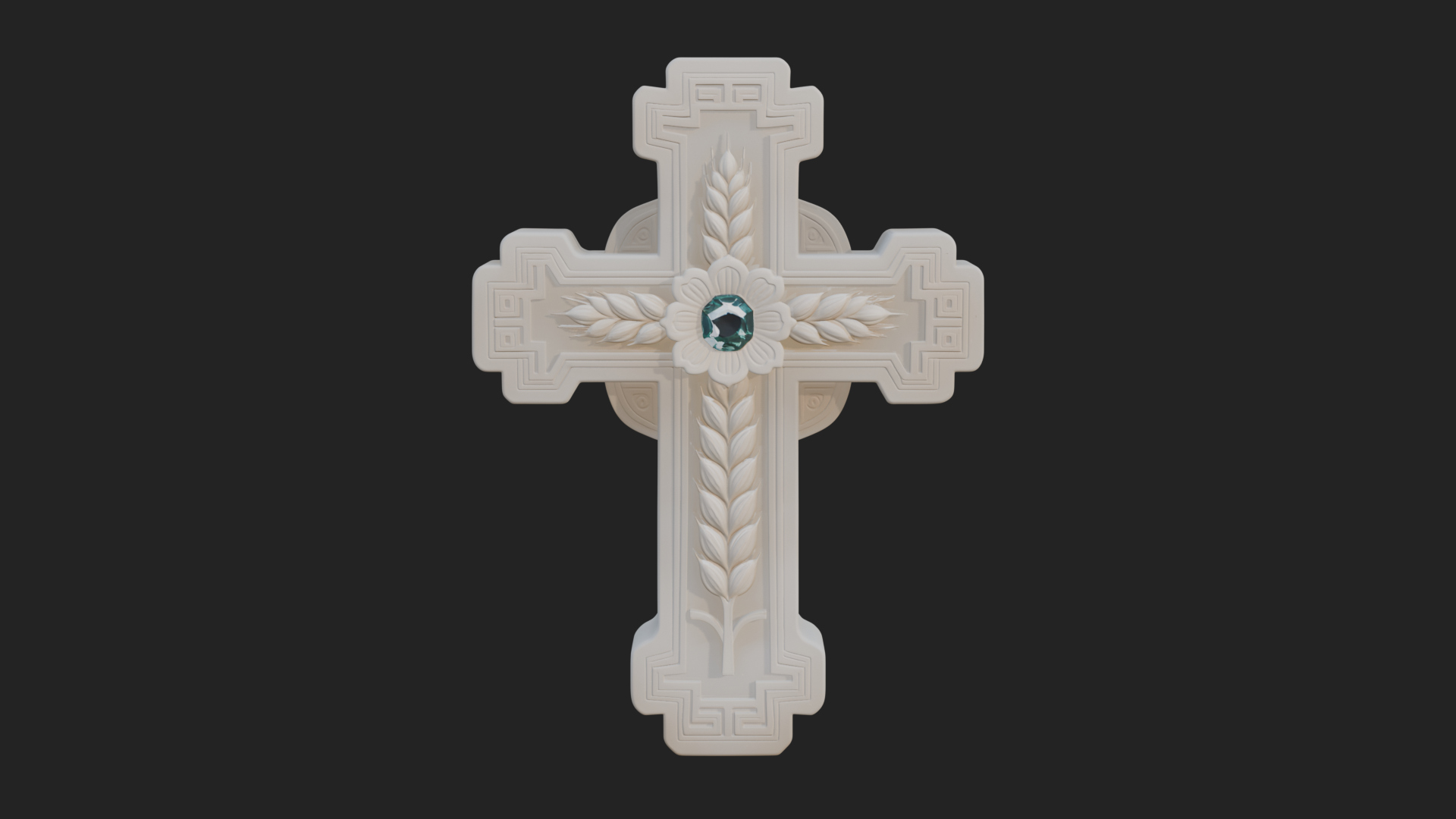 Carved Relief Wall Cross Design 533 3D Print Model 3D Model