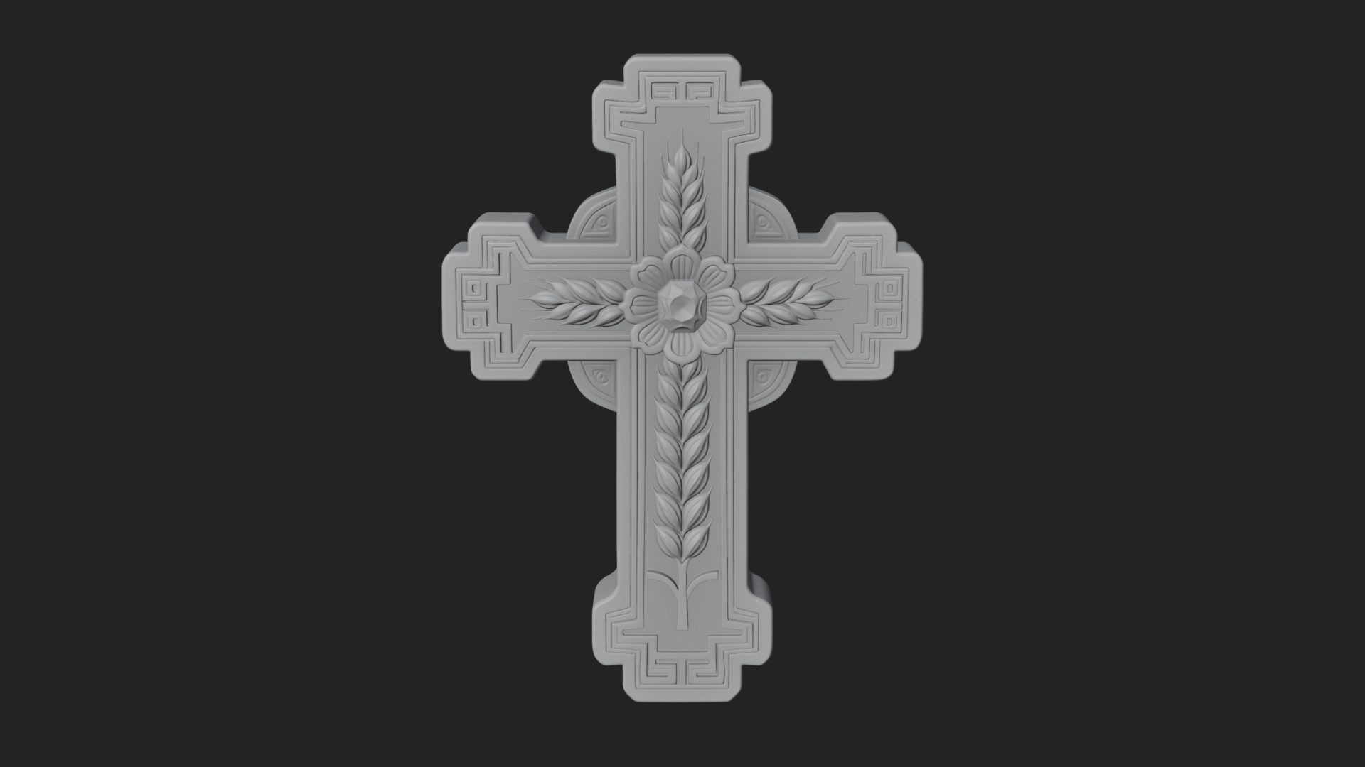 Carved Relief Wall Cross Design 533 3D Print Model 3D Model