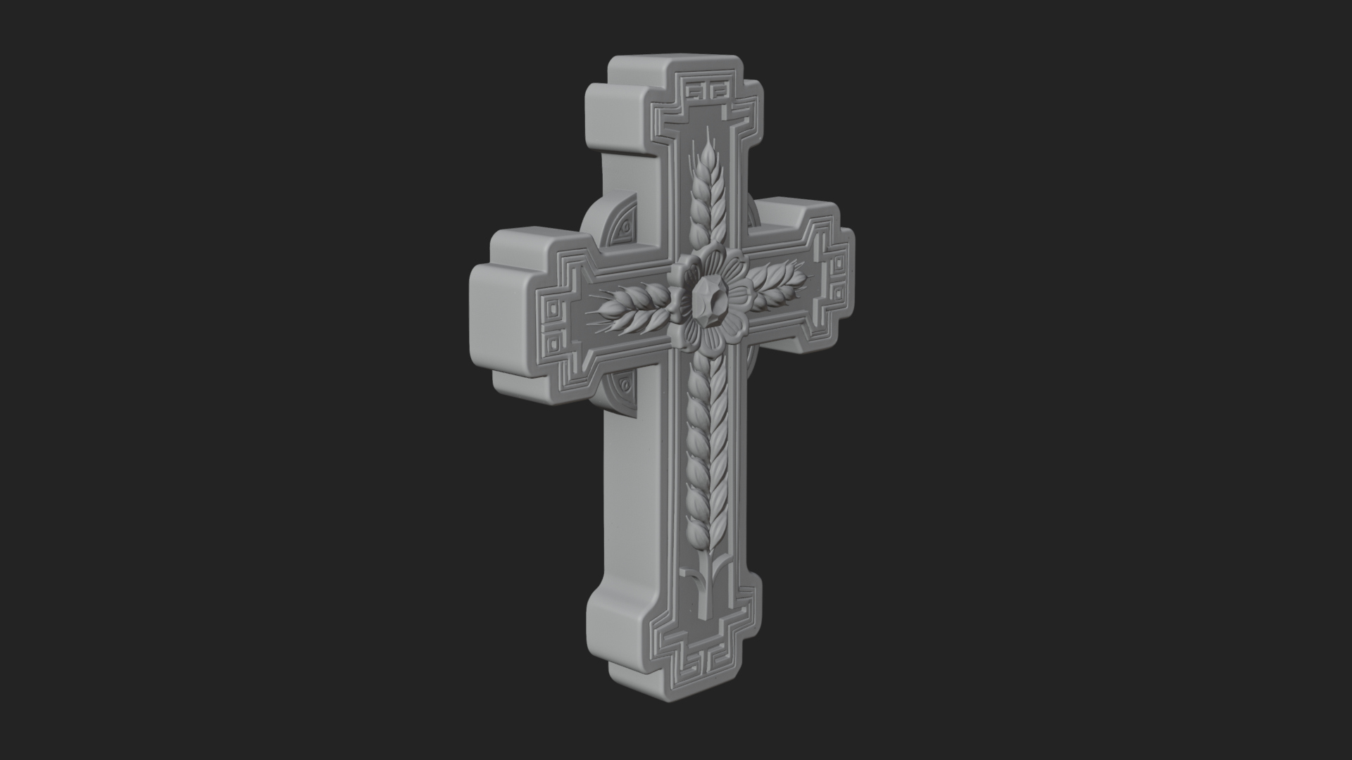 Carved Relief Wall Cross Design 533 3D Print Model 3D Model