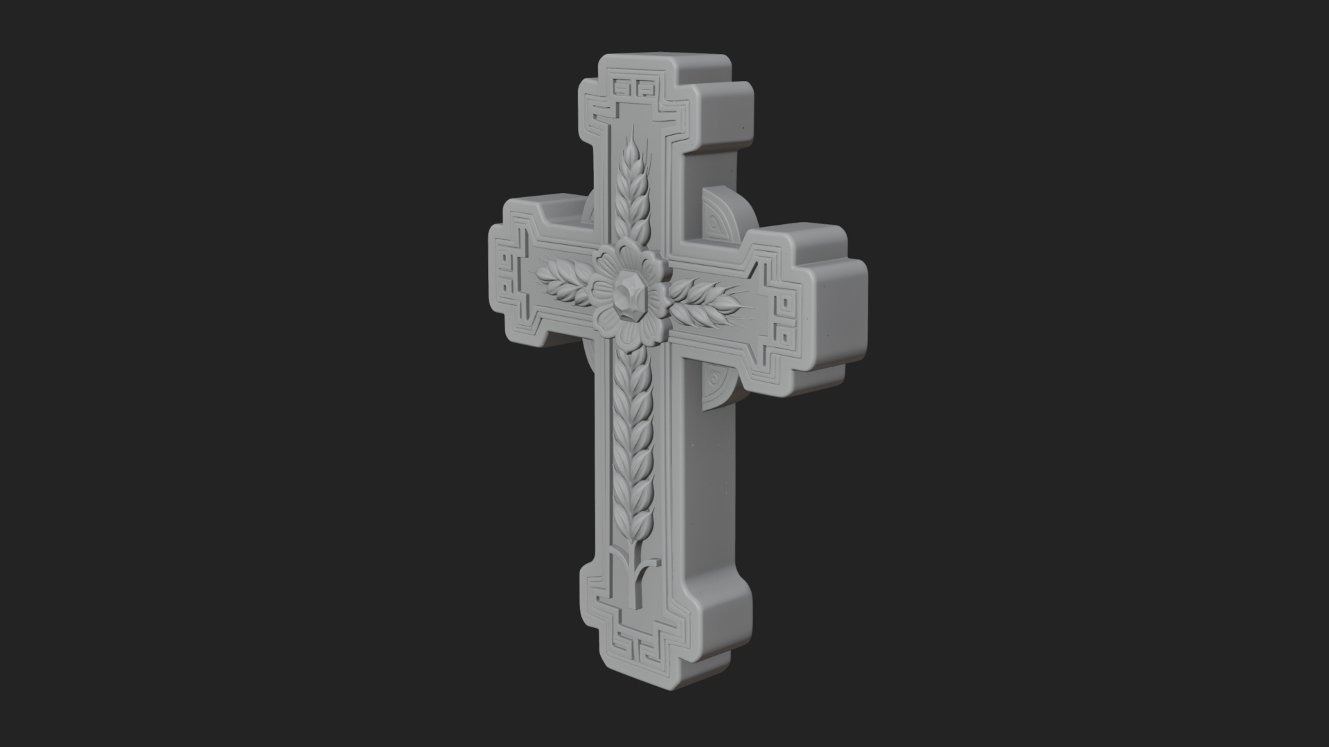 Carved Relief Wall Cross Design 533 3D Print Model 3D Model