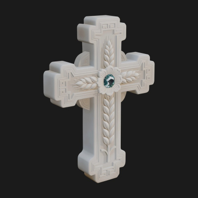 Carved Relief Wall Cross Design 533 3D Print Model