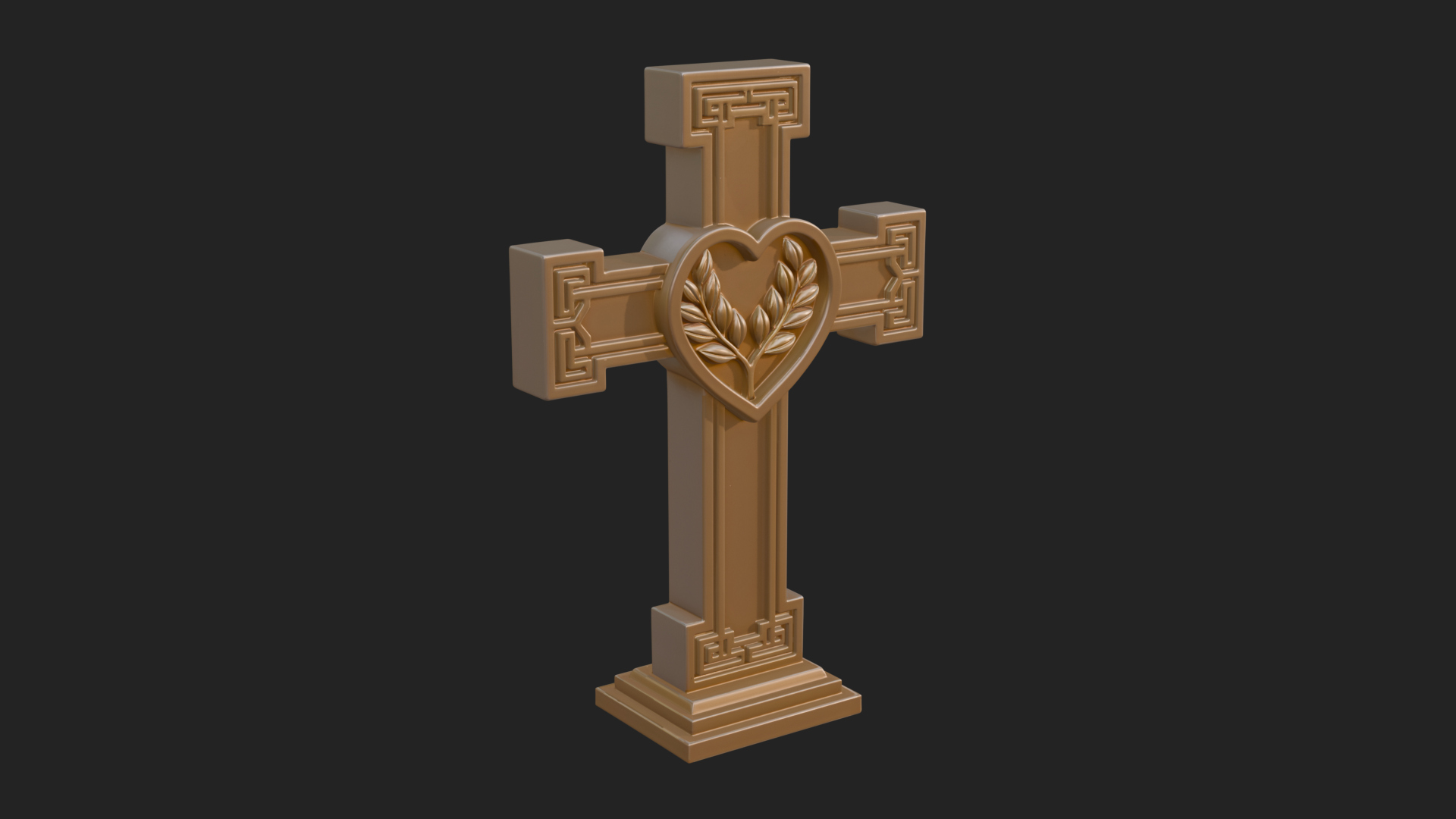 Carved Relief Wall Cross Design 534 3D Print Model 3D Model