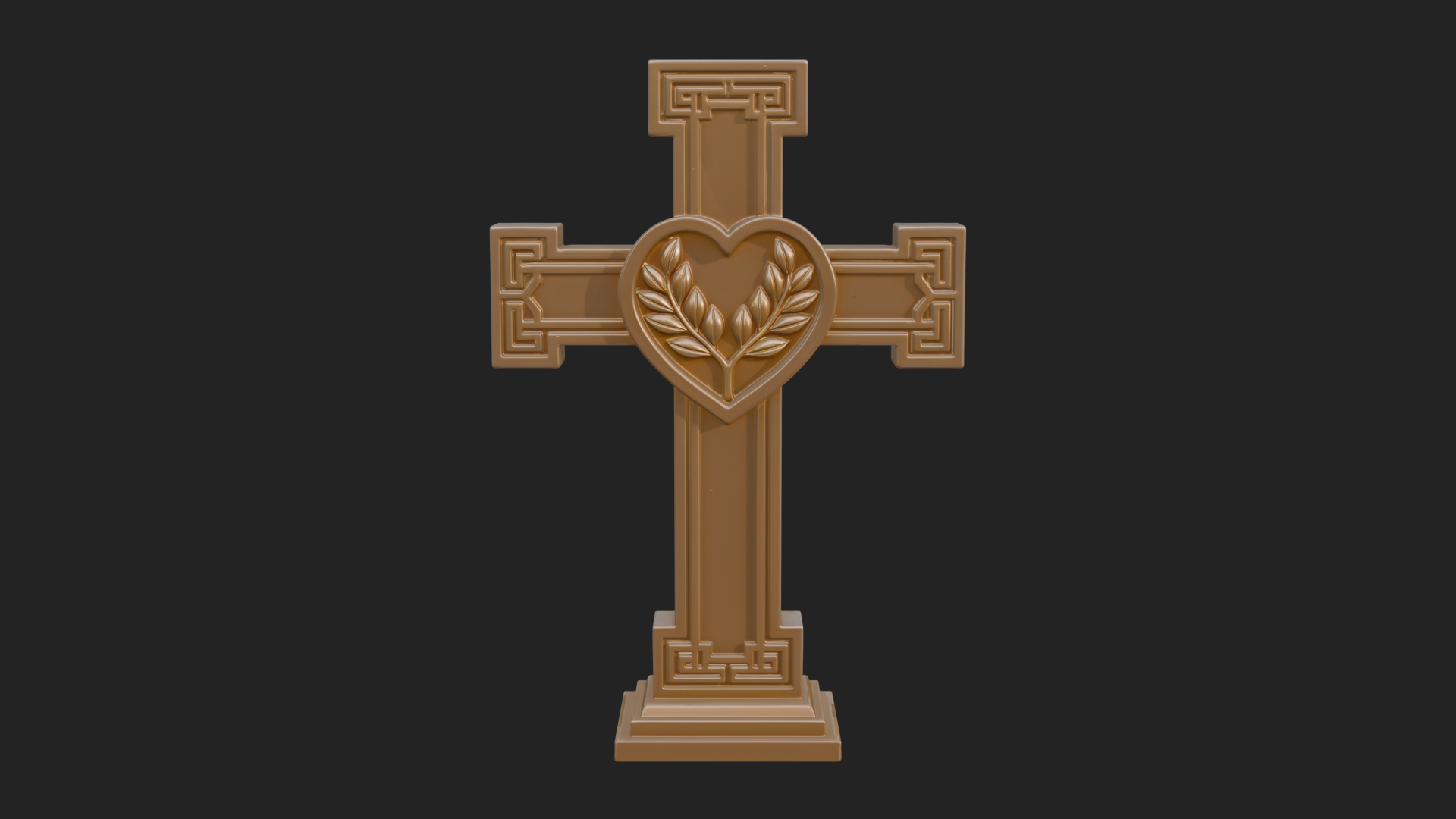 Carved Relief Wall Cross Design 534 3D Print Model 3D Model