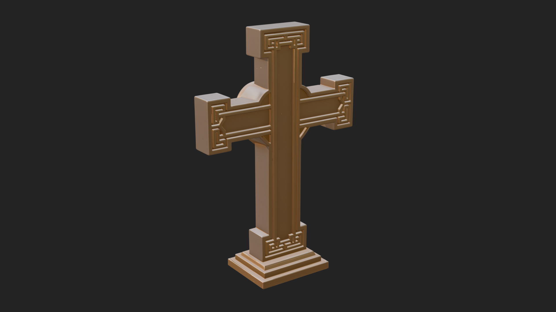 Carved Relief Wall Cross Design 534 3D Print Model 3D Model