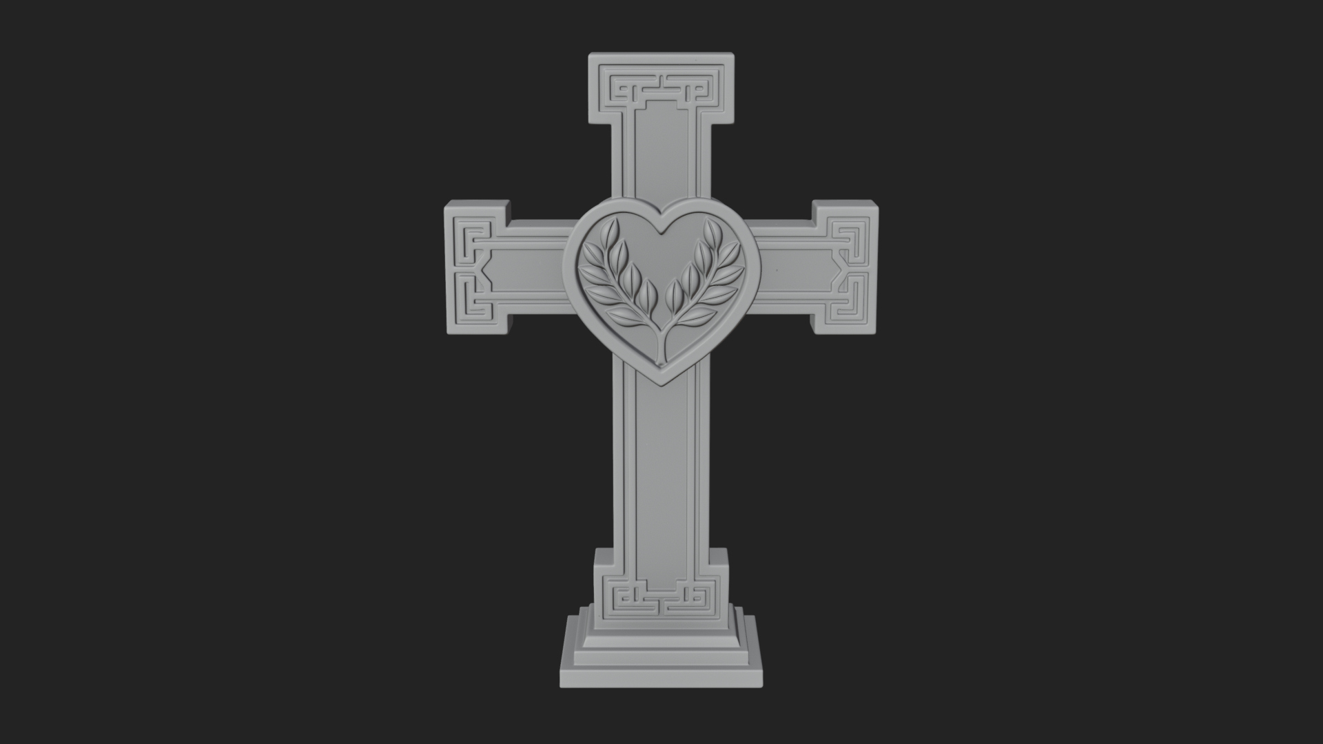 Carved Relief Wall Cross Design 534 3D Print Model 3D Model
