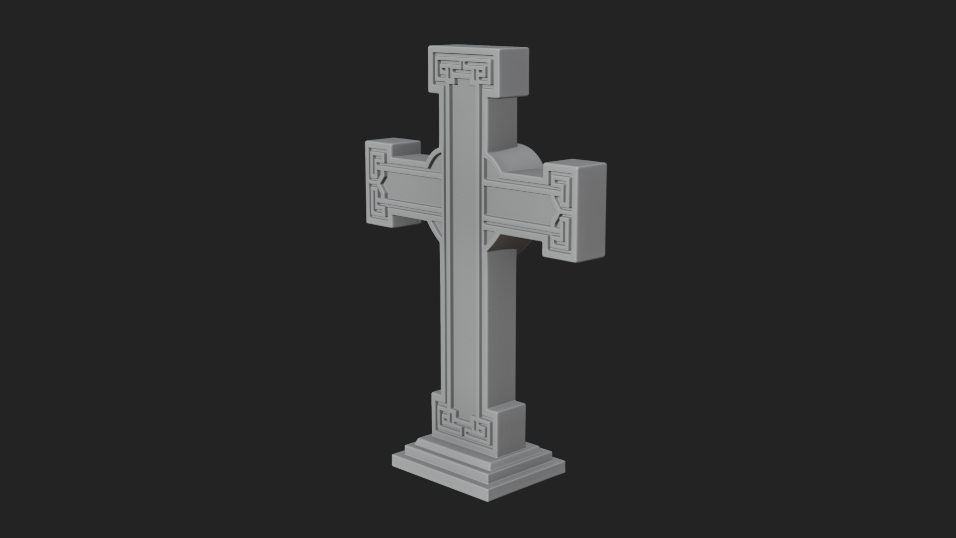 Carved Relief Wall Cross Design 534 3D Print Model 3D Model