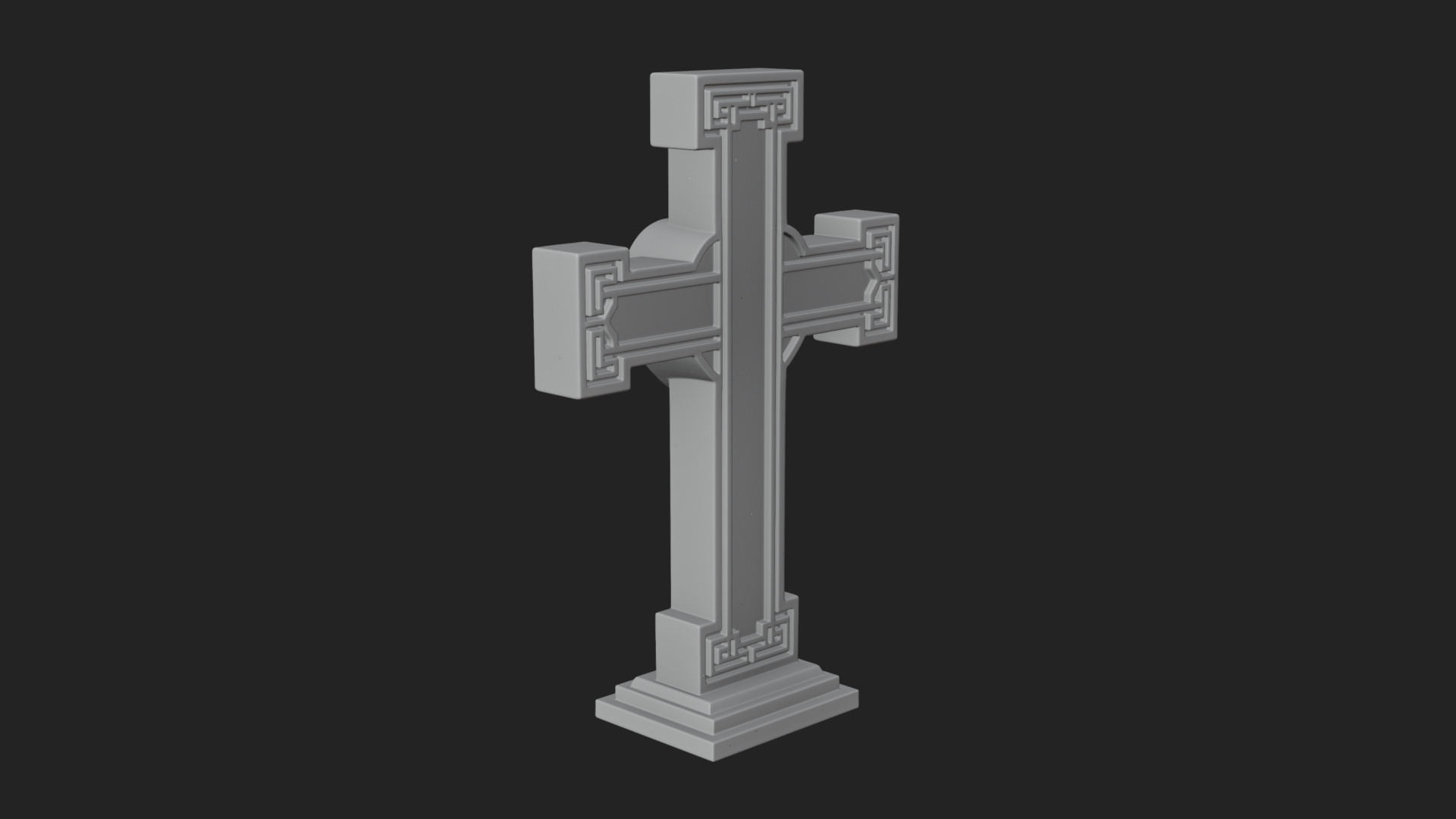 Carved Relief Wall Cross Design 534 3D Print Model 3D Model