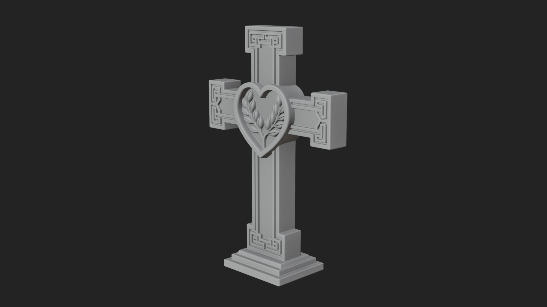 Carved Relief Wall Cross Design 534 3D Print Model 3D Model