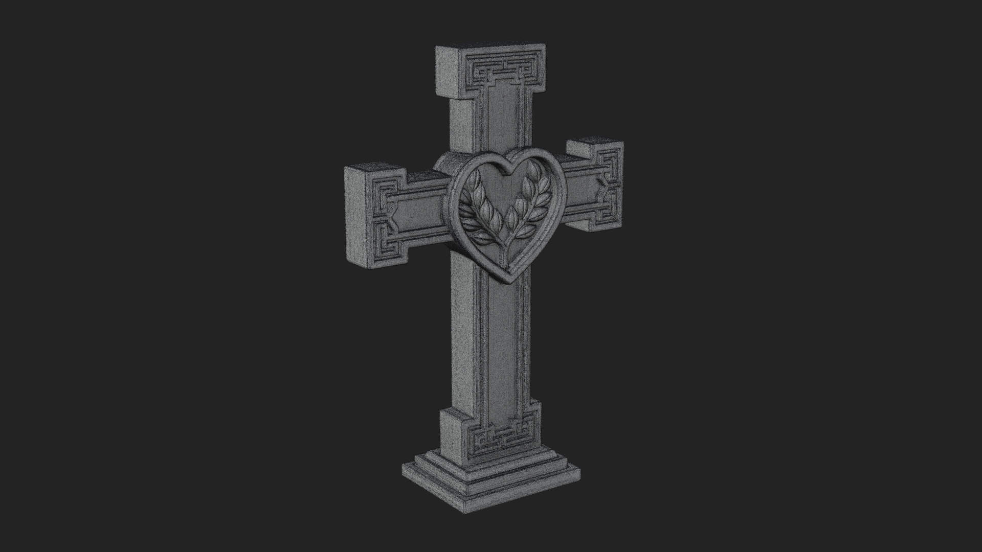 Carved Relief Wall Cross Design 534 3D Print Model 3D Model