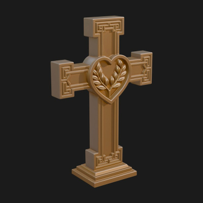 Carved Relief Wall Cross Design 534 3D Print Model