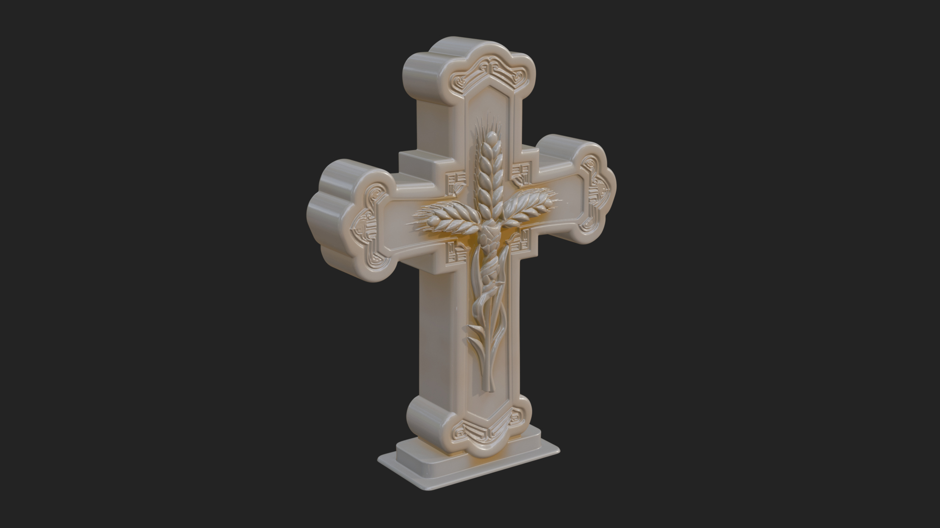 Carved Relief Wall Cross Design 536 3D Print Model 3D Model