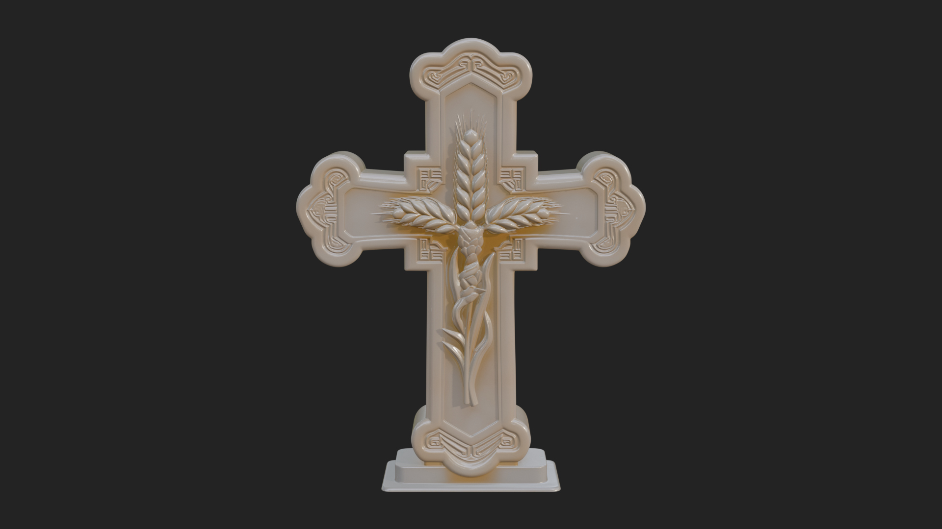 Carved Relief Wall Cross Design 536 3D Print Model 3D Model