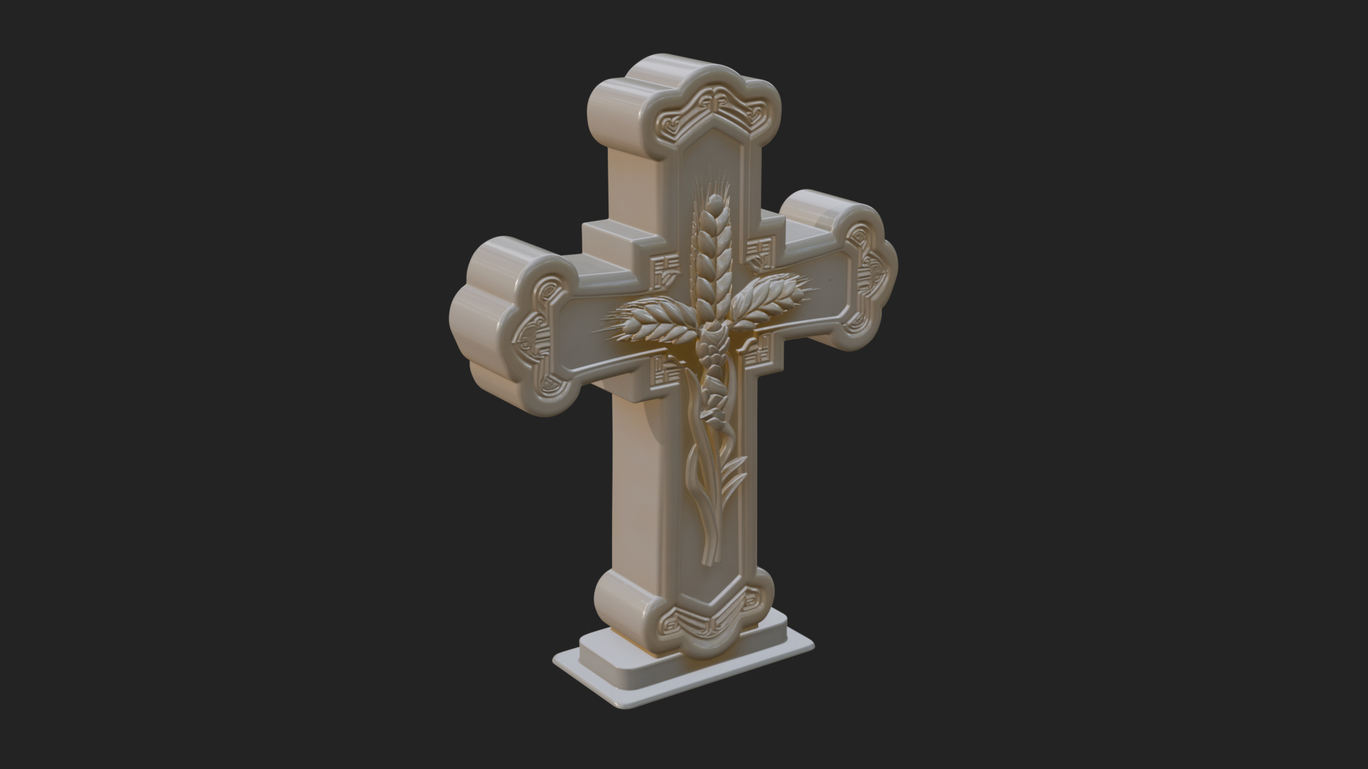 Carved Relief Wall Cross Design 536 3D Print Model 3D Model