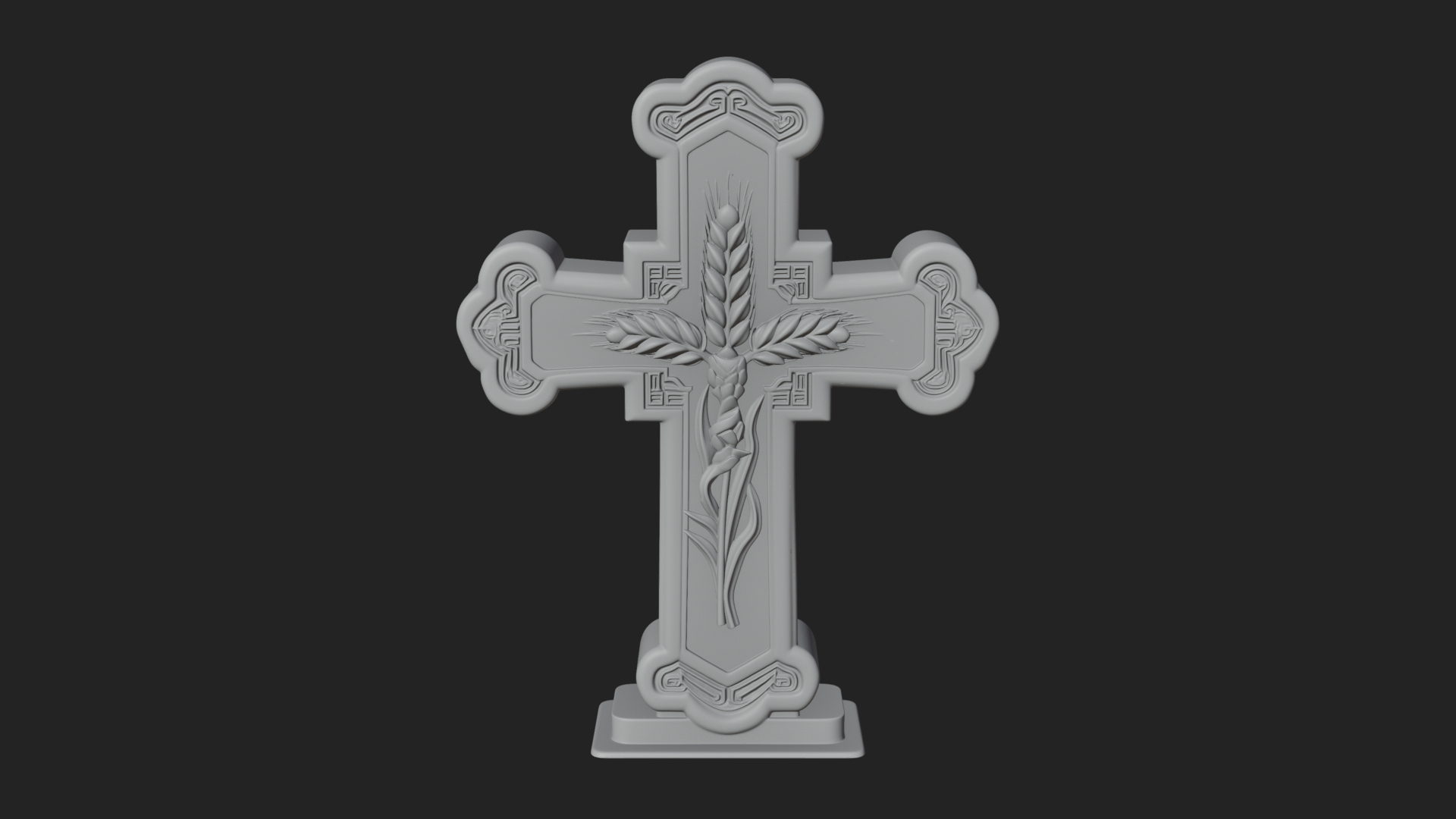 Carved Relief Wall Cross Design 536 3D Print Model 3D Model