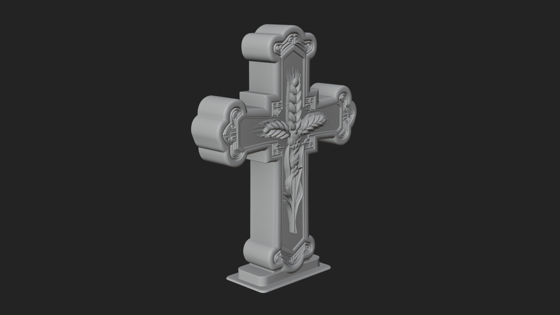 Carved Relief Wall Cross Design 536 3D Print Model 3D Model