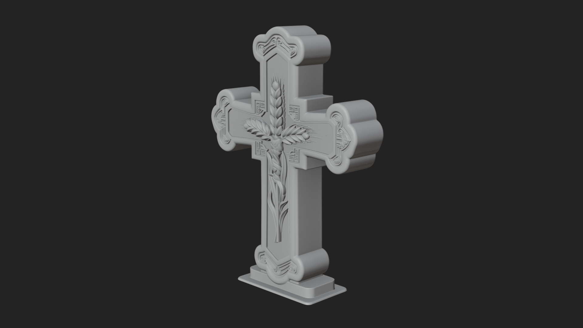 Carved Relief Wall Cross Design 536 3D Print Model 3D Model