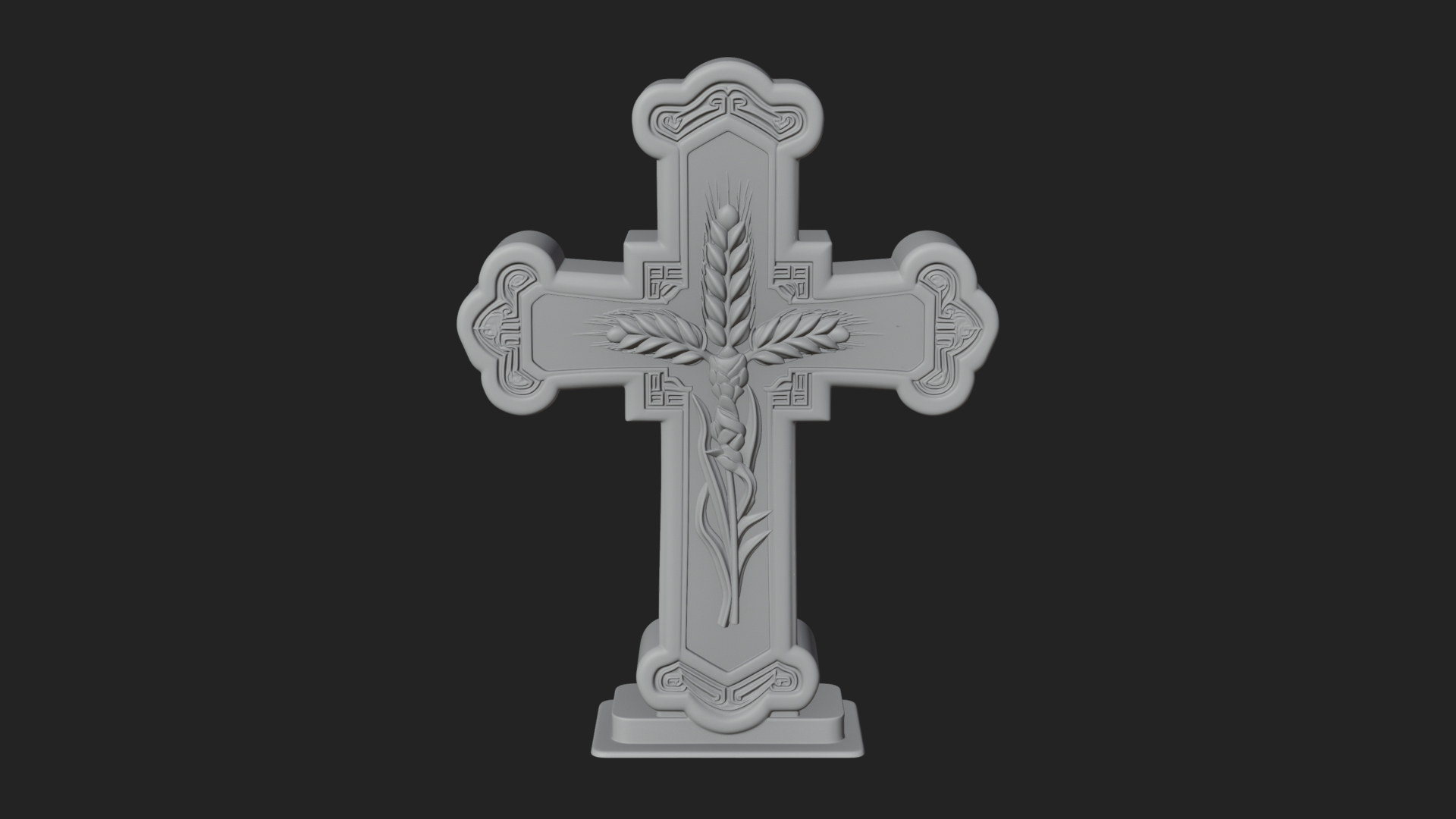 Carved Relief Wall Cross Design 536 3D Print Model 3D Model