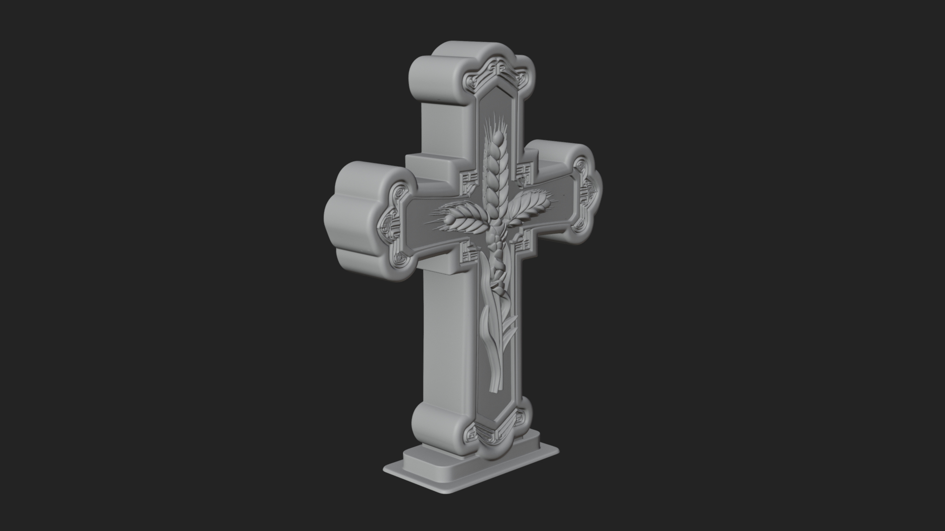 Carved Relief Wall Cross Design 536 3D Print Model 3D Model