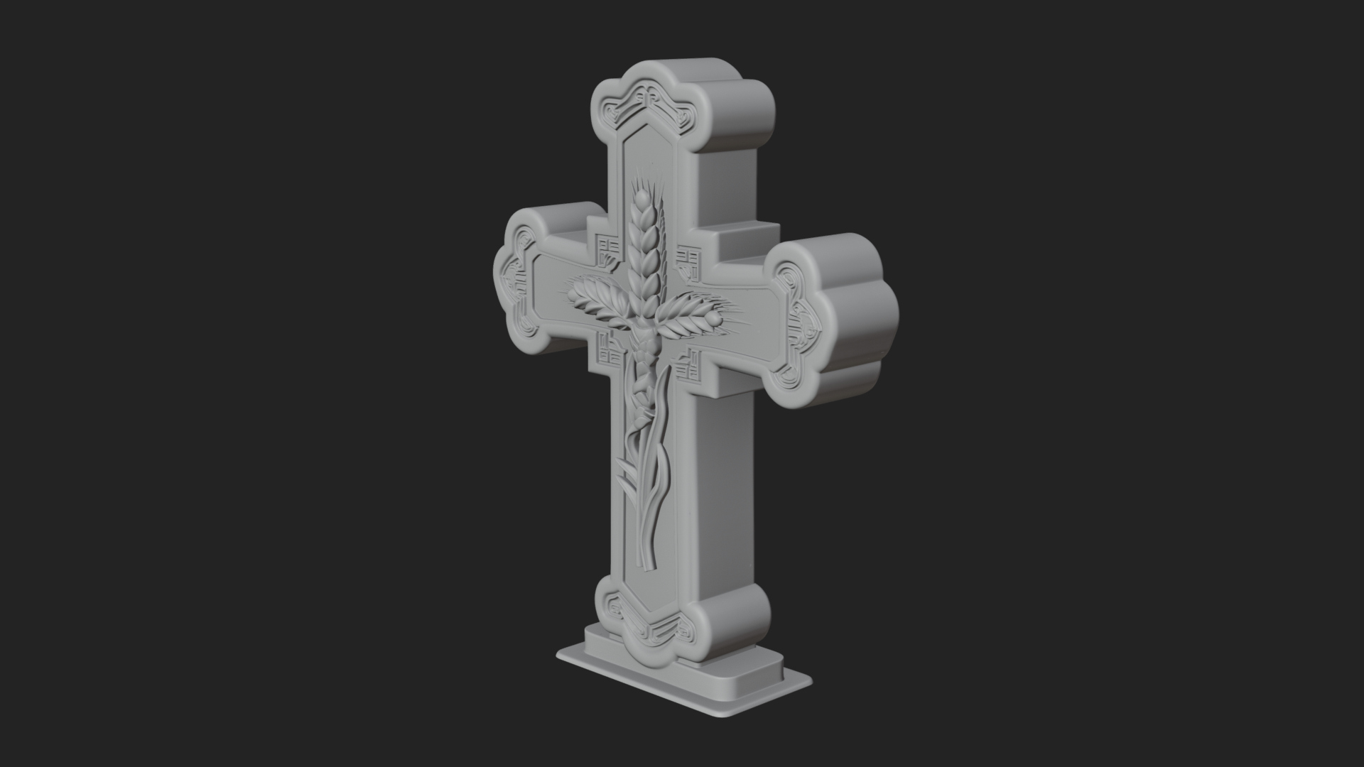 Carved Relief Wall Cross Design 536 3D Print Model 3D Model