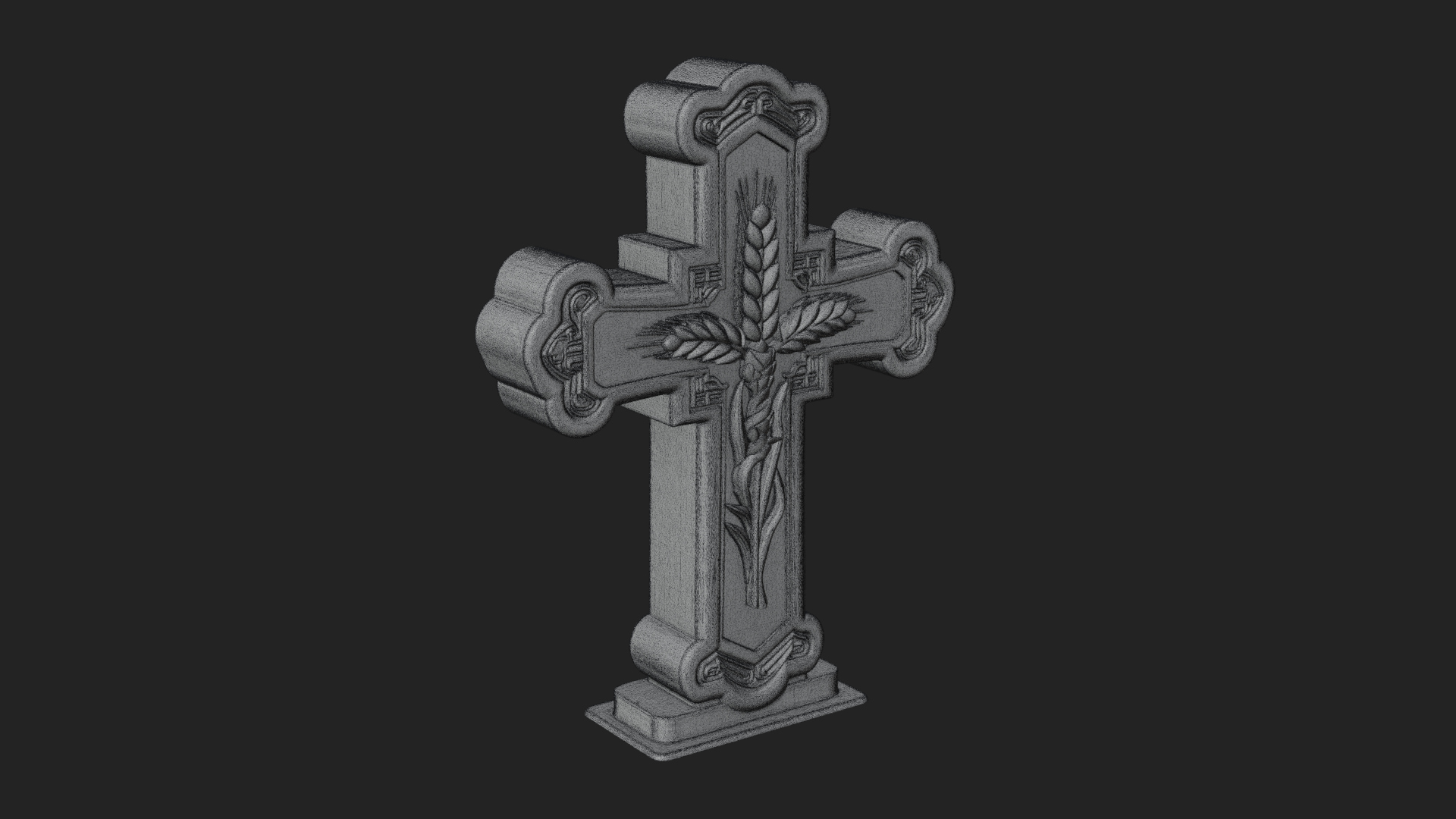 Carved Relief Wall Cross Design 536 3D Print Model 3D Model