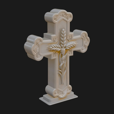 Carved Relief Wall Cross Design 536 3D Print Model