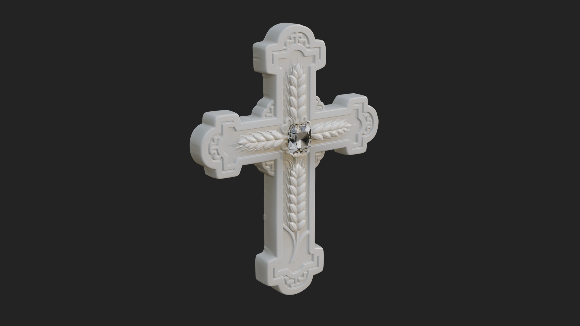 Carved Relief Wall Cross Design 537 3D Print Model 3D Model