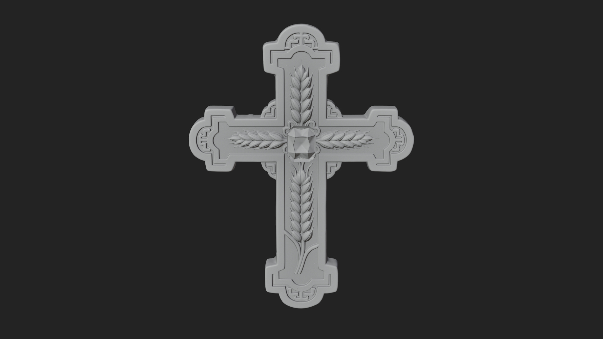 Carved Relief Wall Cross Design 537 3D Print Model 3D Model
