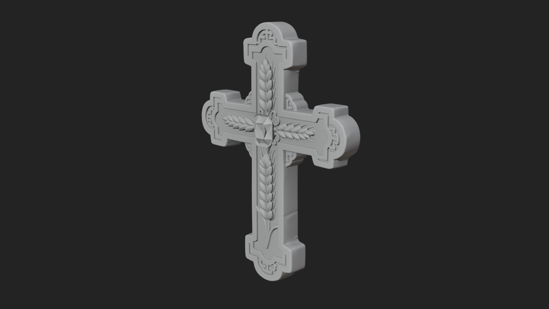 Carved Relief Wall Cross Design 537 3D Print Model 3D Model