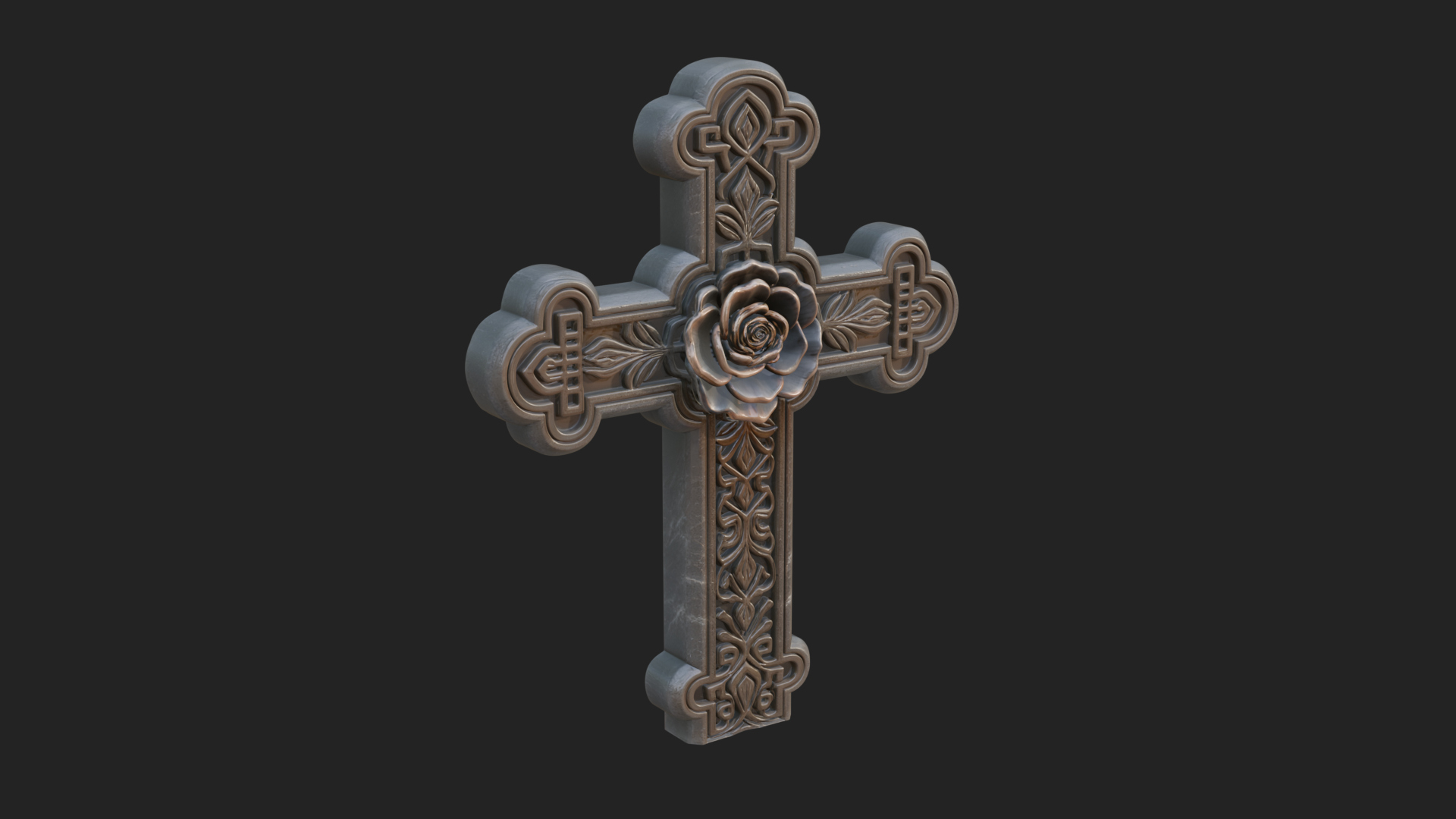 Carved Relief Wall Cross Design 538 3D Print Model 3D Model
