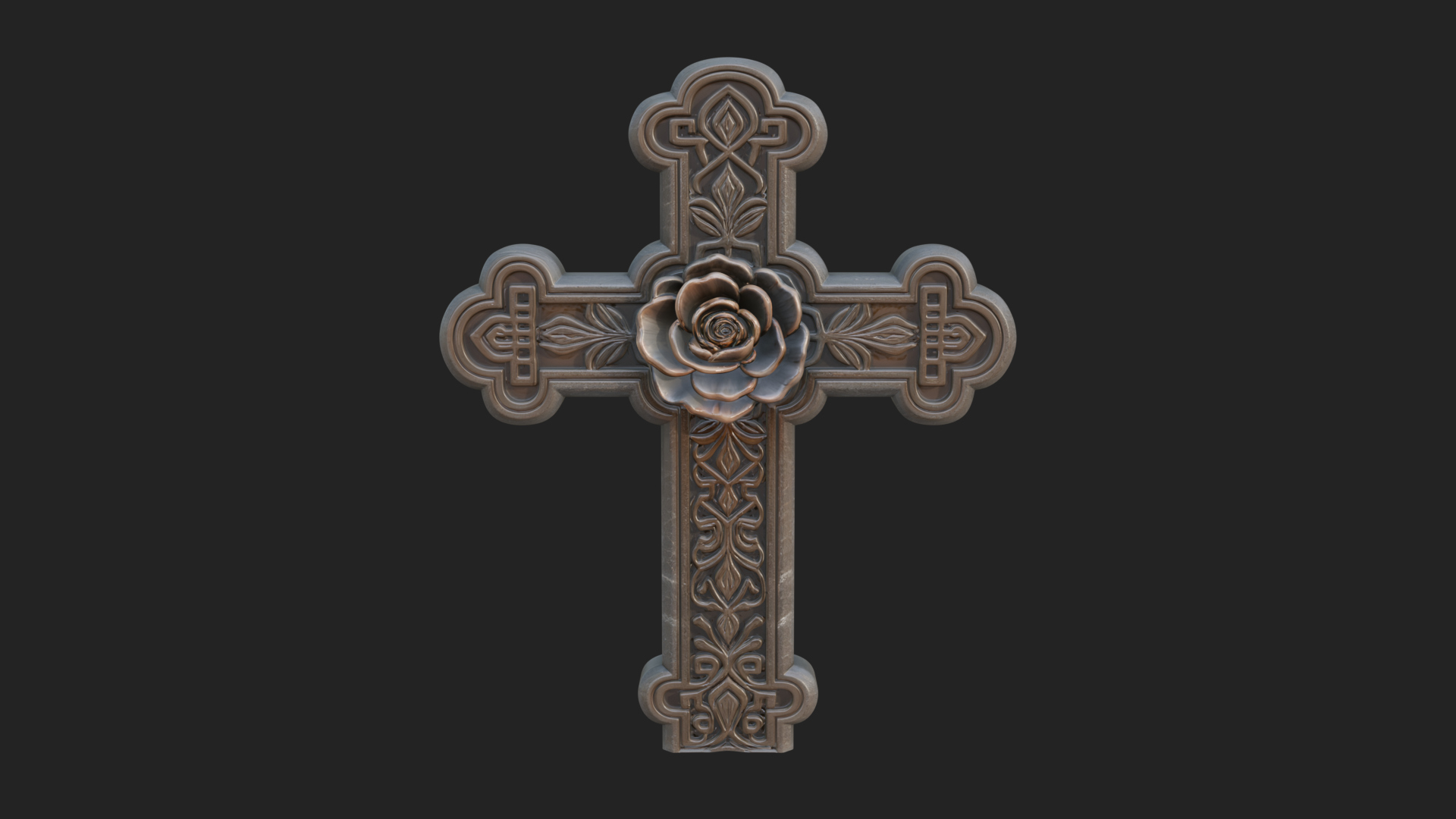 Carved Relief Wall Cross Design 538 3D Print Model 3D Model