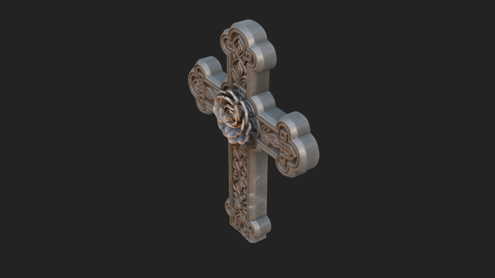 Carved Relief Wall Cross Design 538 3D Print Model 3D Model
