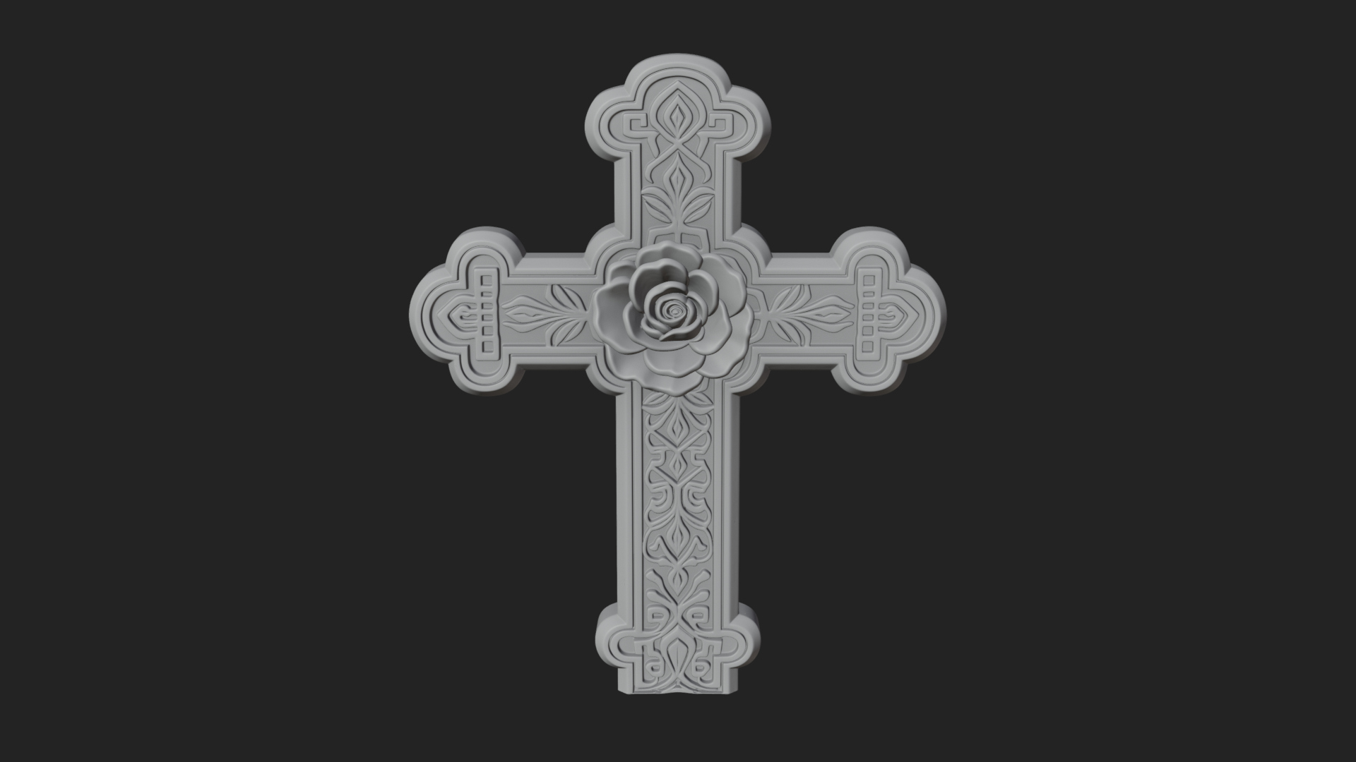 Carved Relief Wall Cross Design 538 3D Print Model 3D Model