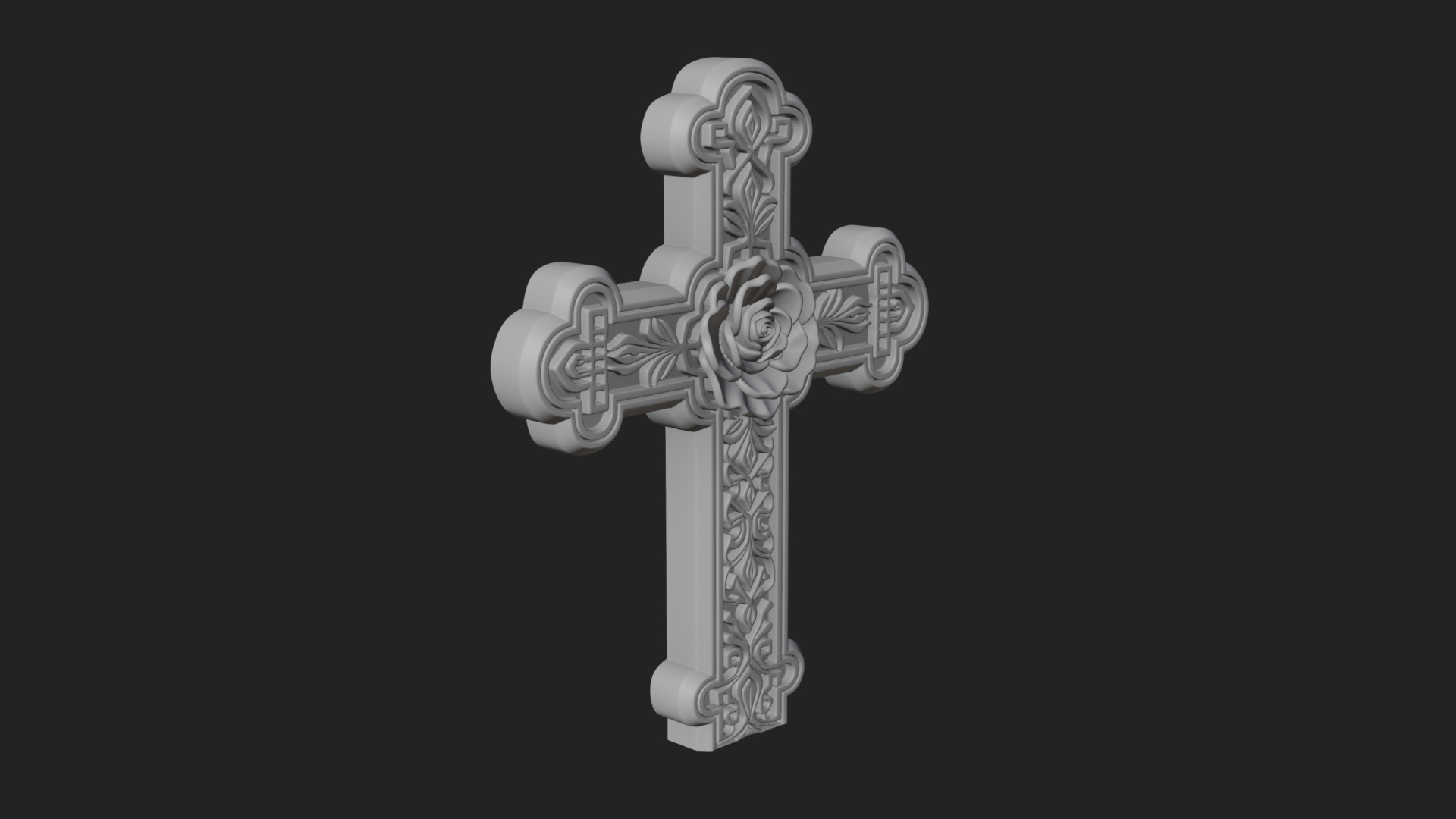 Carved Relief Wall Cross Design 538 3D Print Model 3D Model