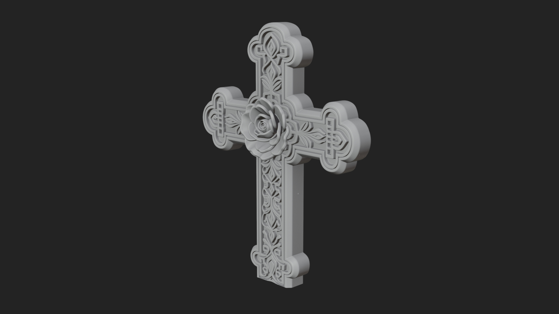 Carved Relief Wall Cross Design 538 3D Print Model 3D Model