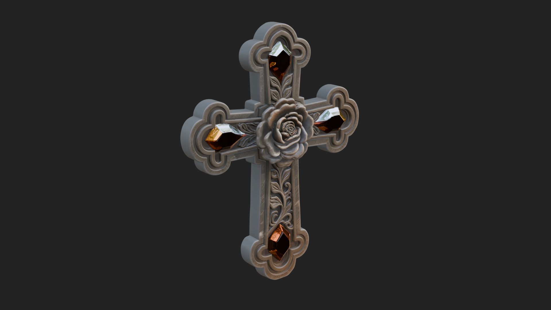 Carved Relief Wall Cross Design 539 3D Print Model 3D Model